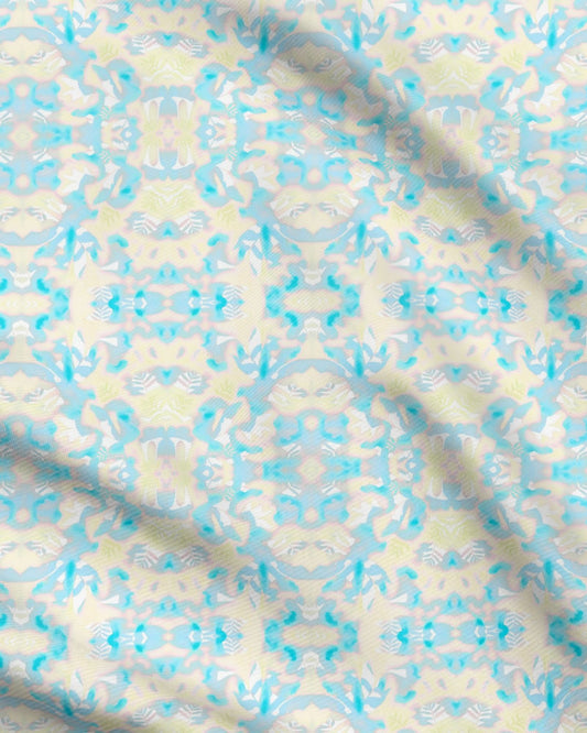 Melammu botanical fabric 01 yellow cyan pink
