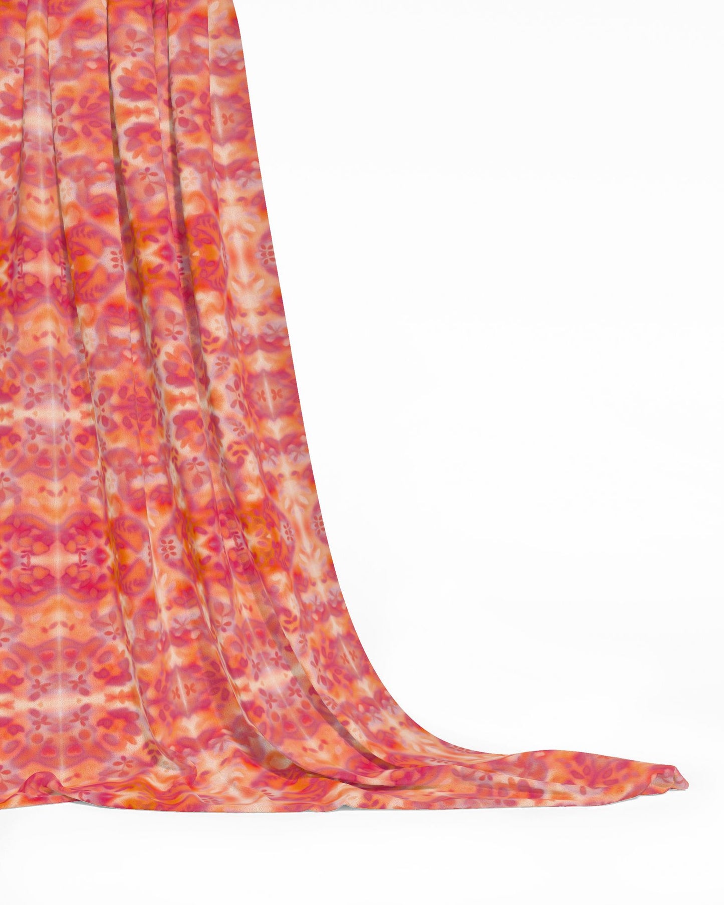 06 Melammu botanical geometric red and orange and purple fabric