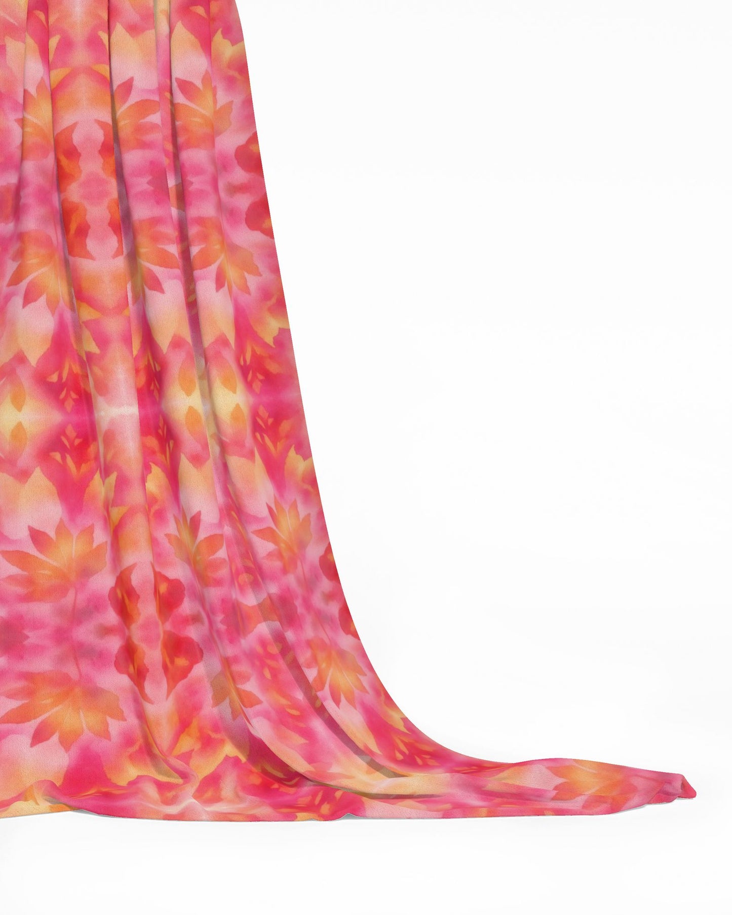 12 Melammu botanical geometric red and peach fabric