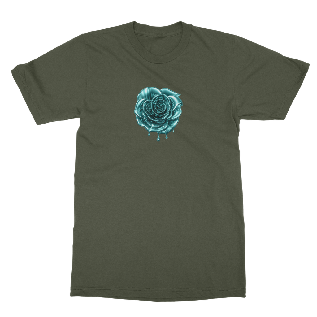 Melammu Blue Chrome Rose T-Shirt Dress