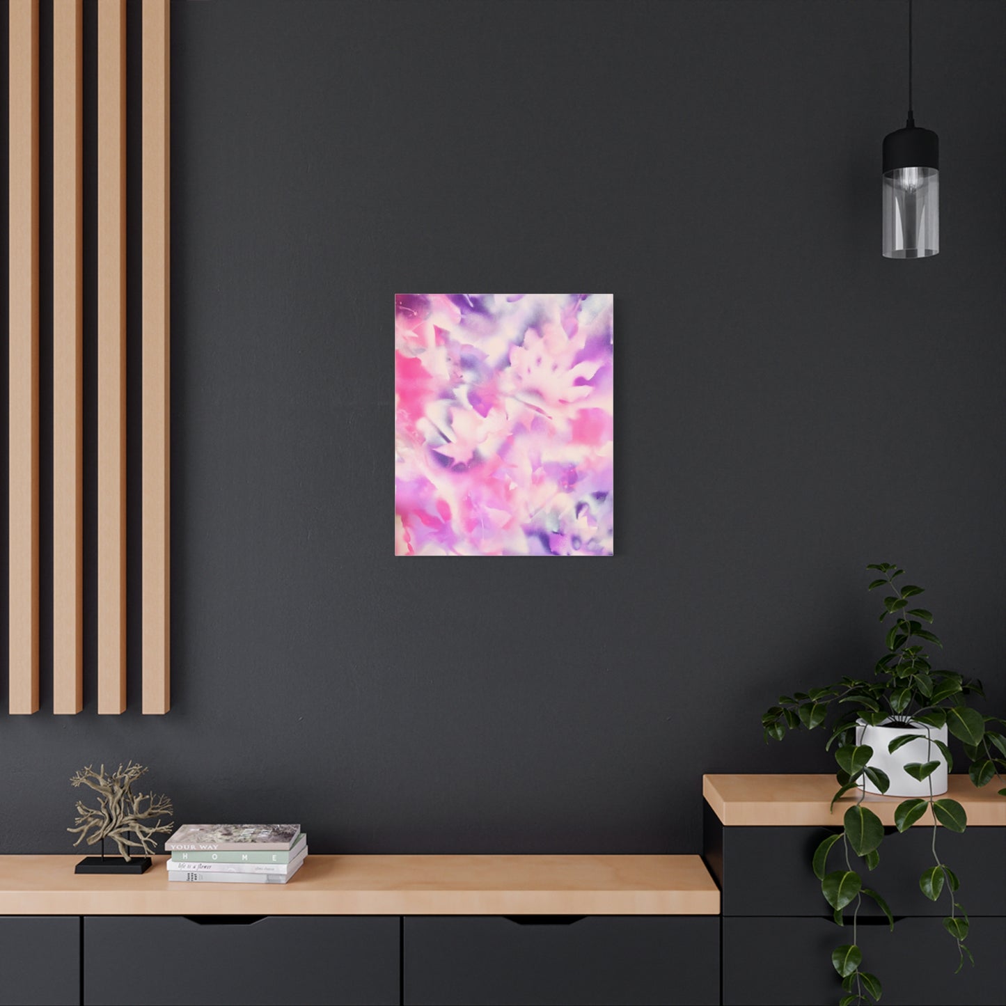 Heavenly Botanical — Pink & Purple Spray Paint Canvas Print | by Valentina Theodora