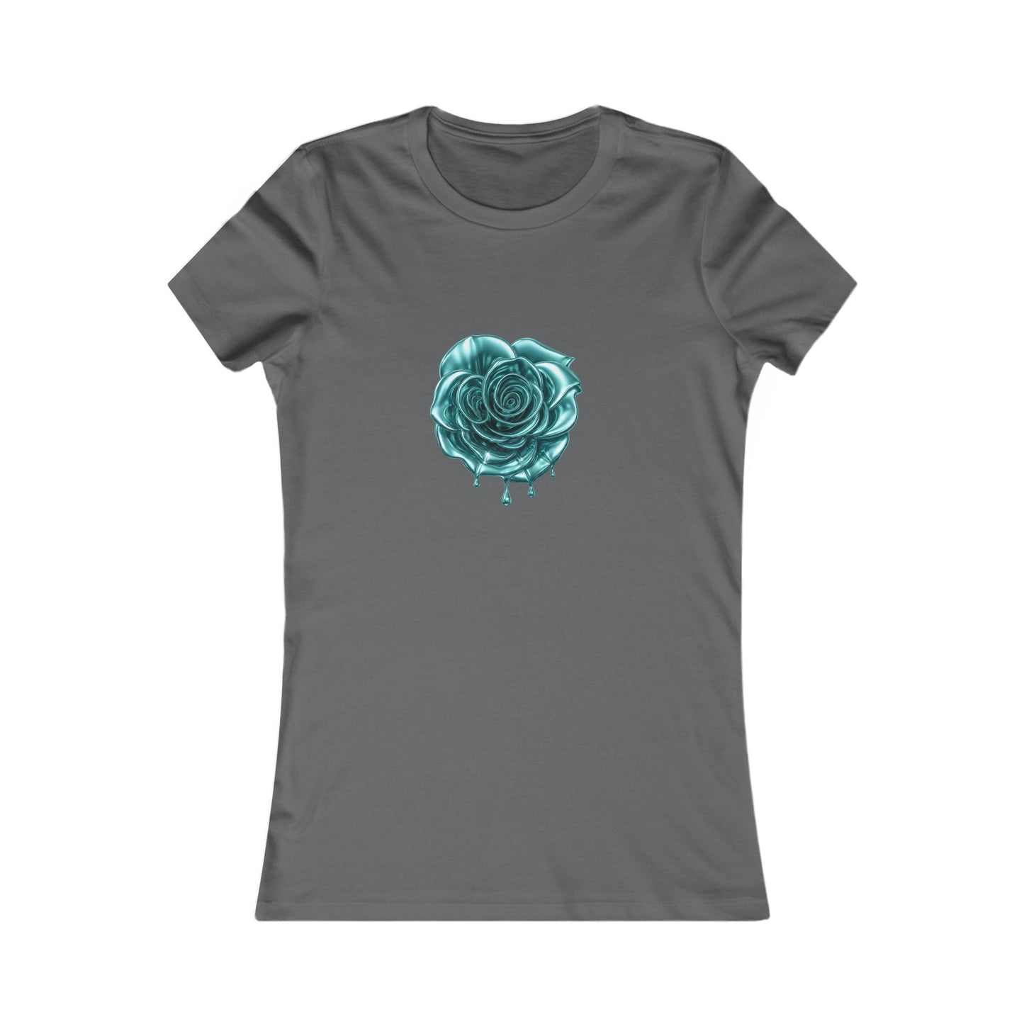 Women's Tee — Chrome Blue Dripping Rose Front with Dripping Melammu Logo Back