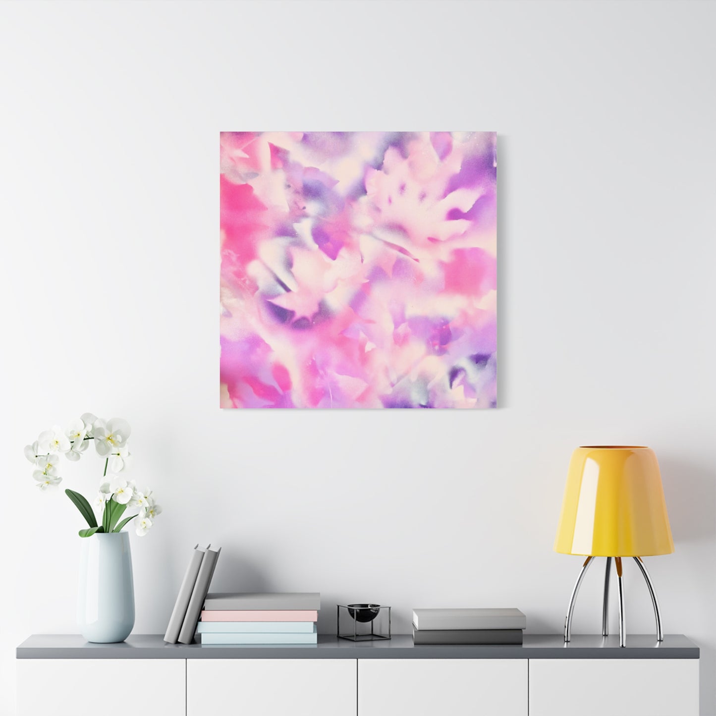 Heavenly Botanical — Pink & Purple Spray Paint Canvas Print | by Valentina Theodora