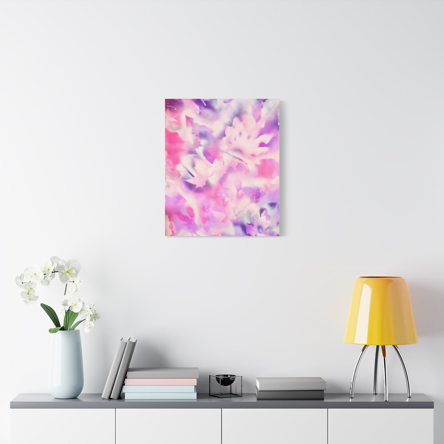 Heavenly Botanical — Pink & Purple Spray Paint Canvas Print | by Valentina Theodora