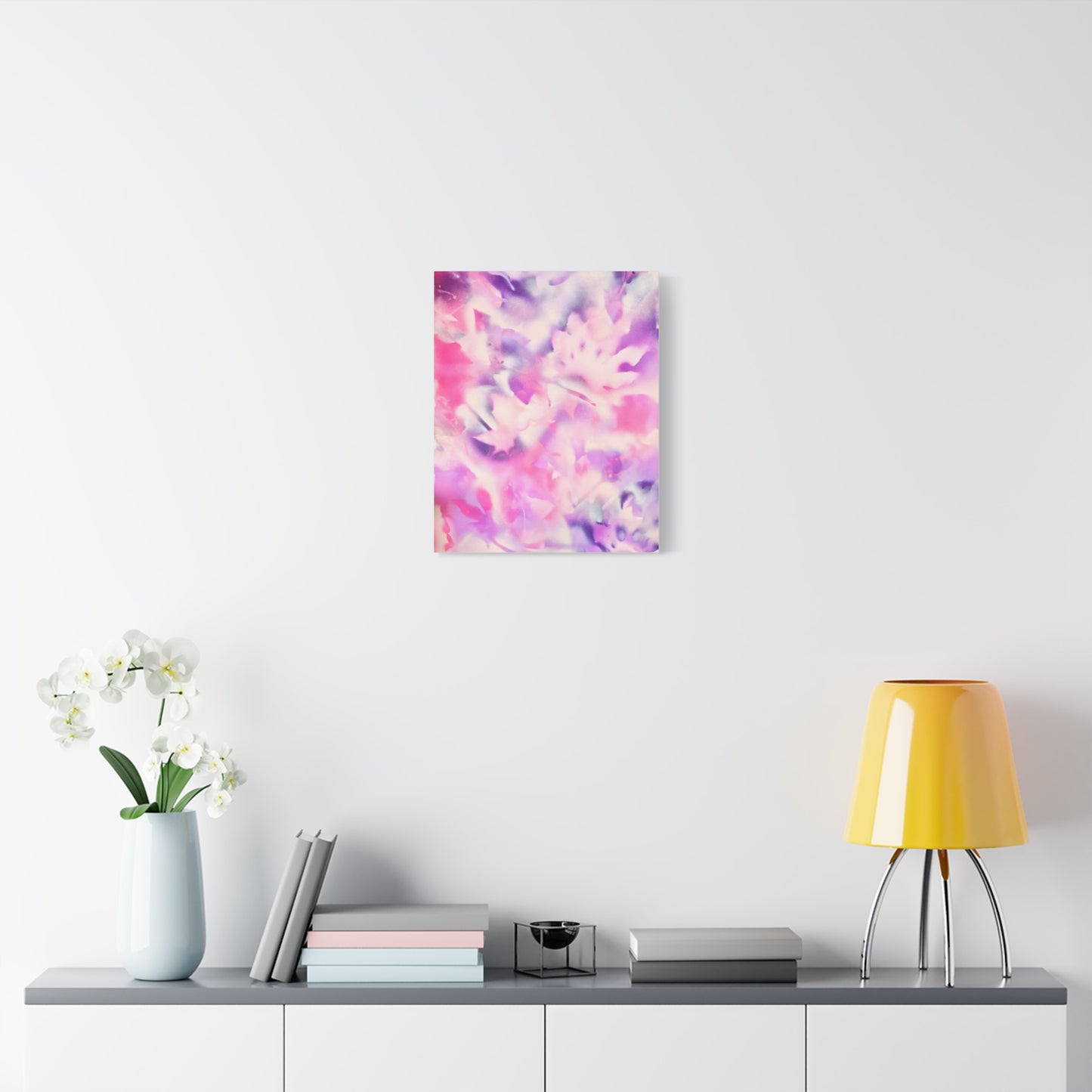 Heavenly Botanical pink sand purple pray paint print canvas by Valentina Theodora