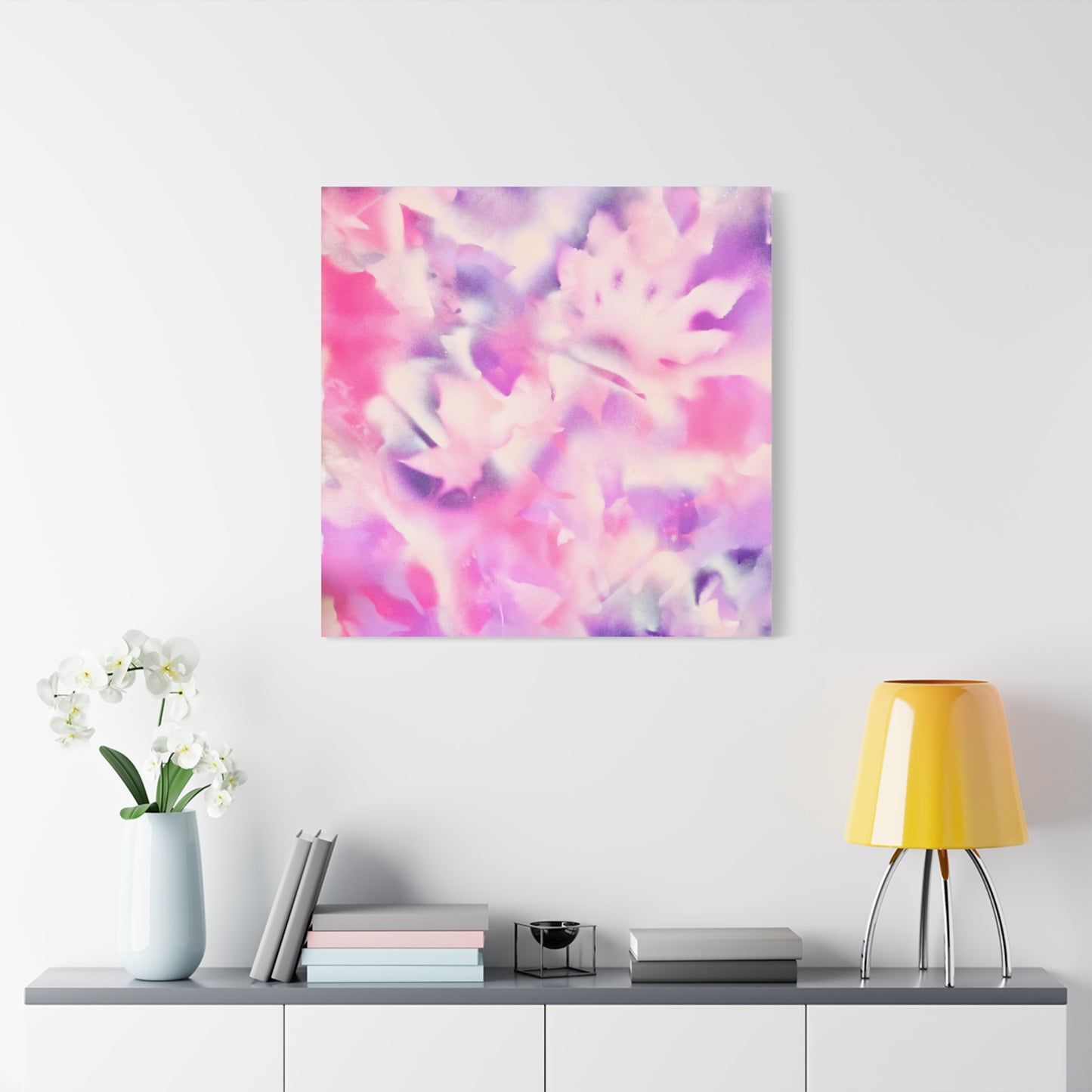 Heavenly Botanical — Pink & Purple Spray Paint Canvas Print | by Valentina Theodora