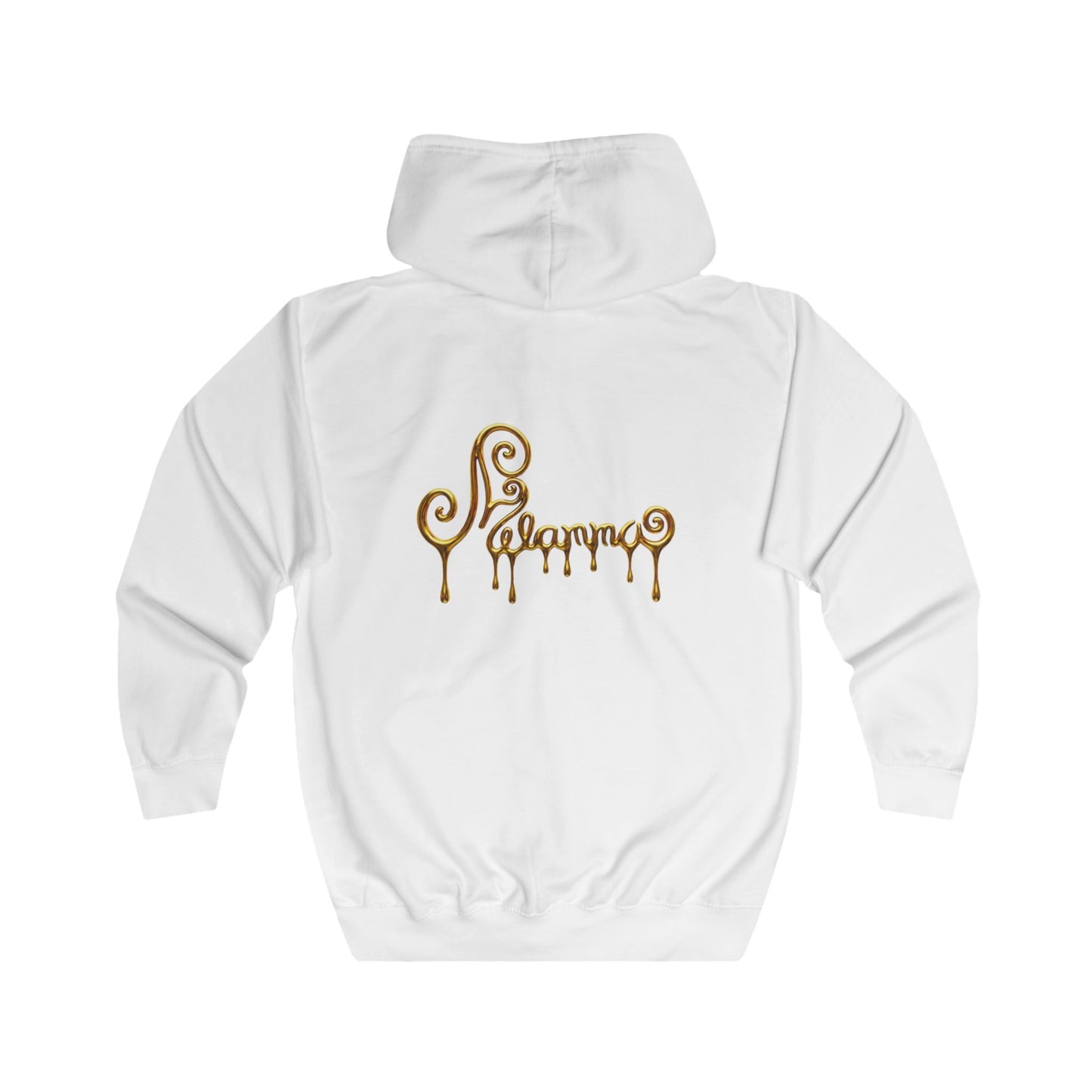 Pegasus Gold Zip Hoodie — Dripping gold Melammu logo Back Design