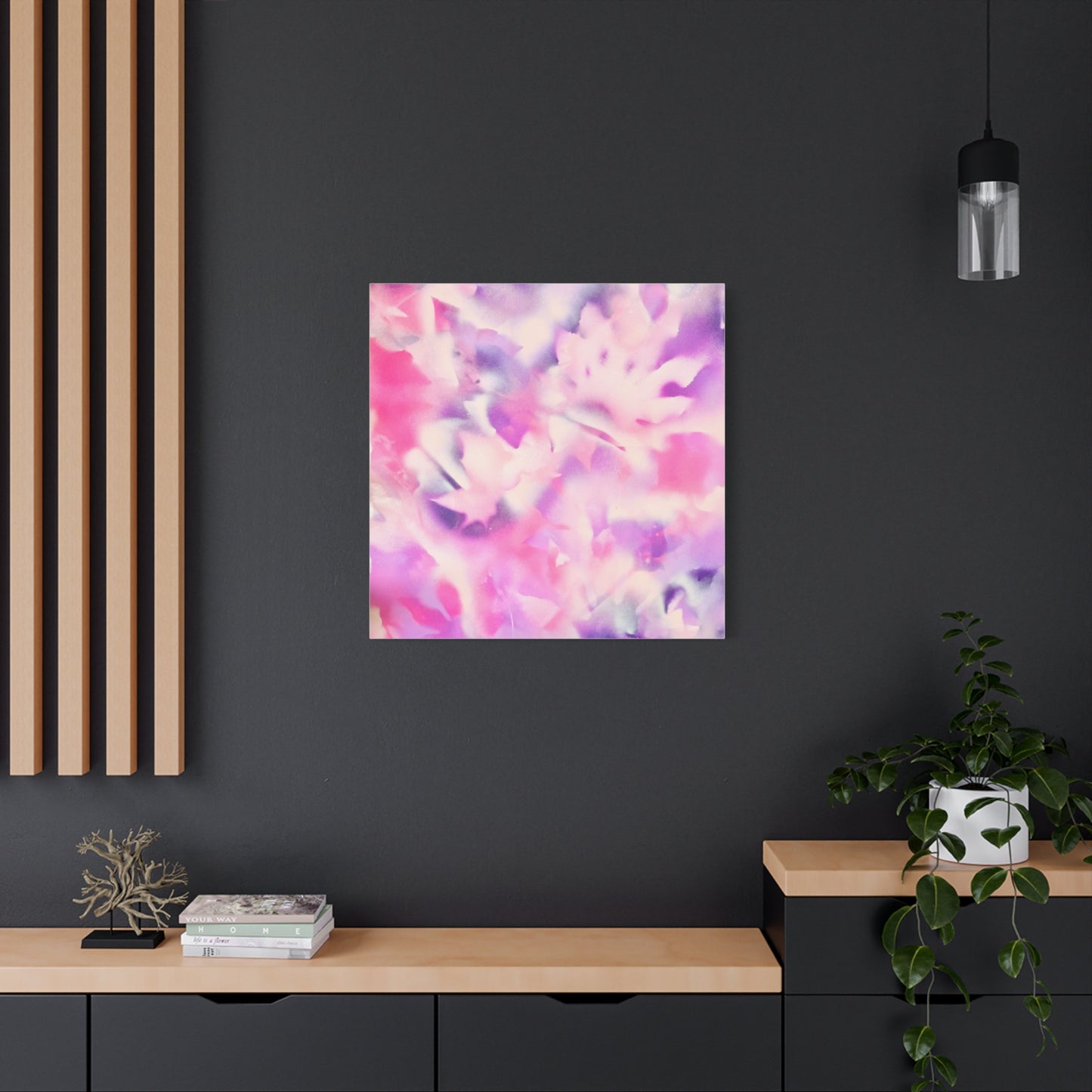 Heavenly Botanical — Pink & Purple Spray Paint Canvas Print | by Valentina Theodora
