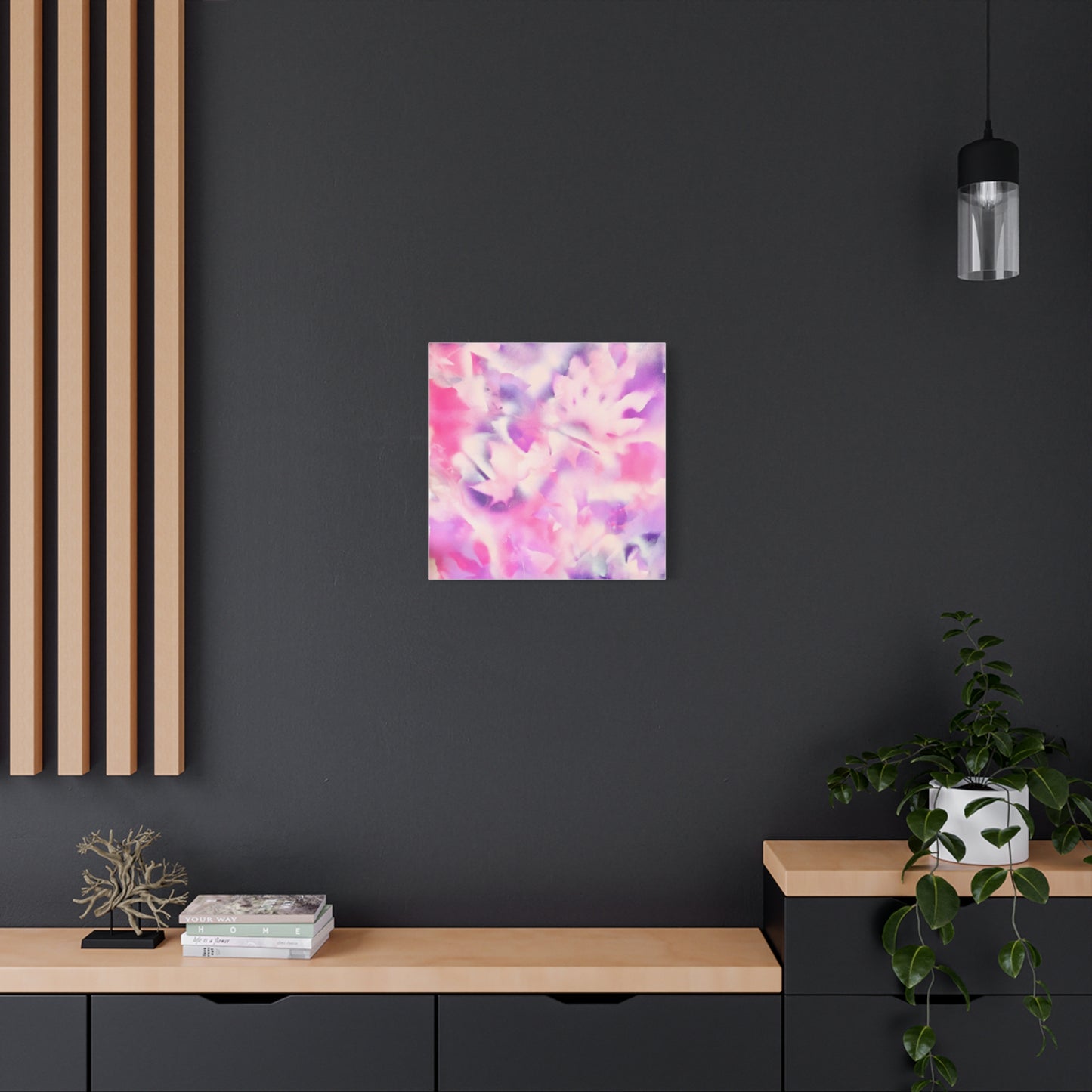 Heavenly Botanical — Pink & Purple Spray Paint Canvas Print | by Valentina Theodora