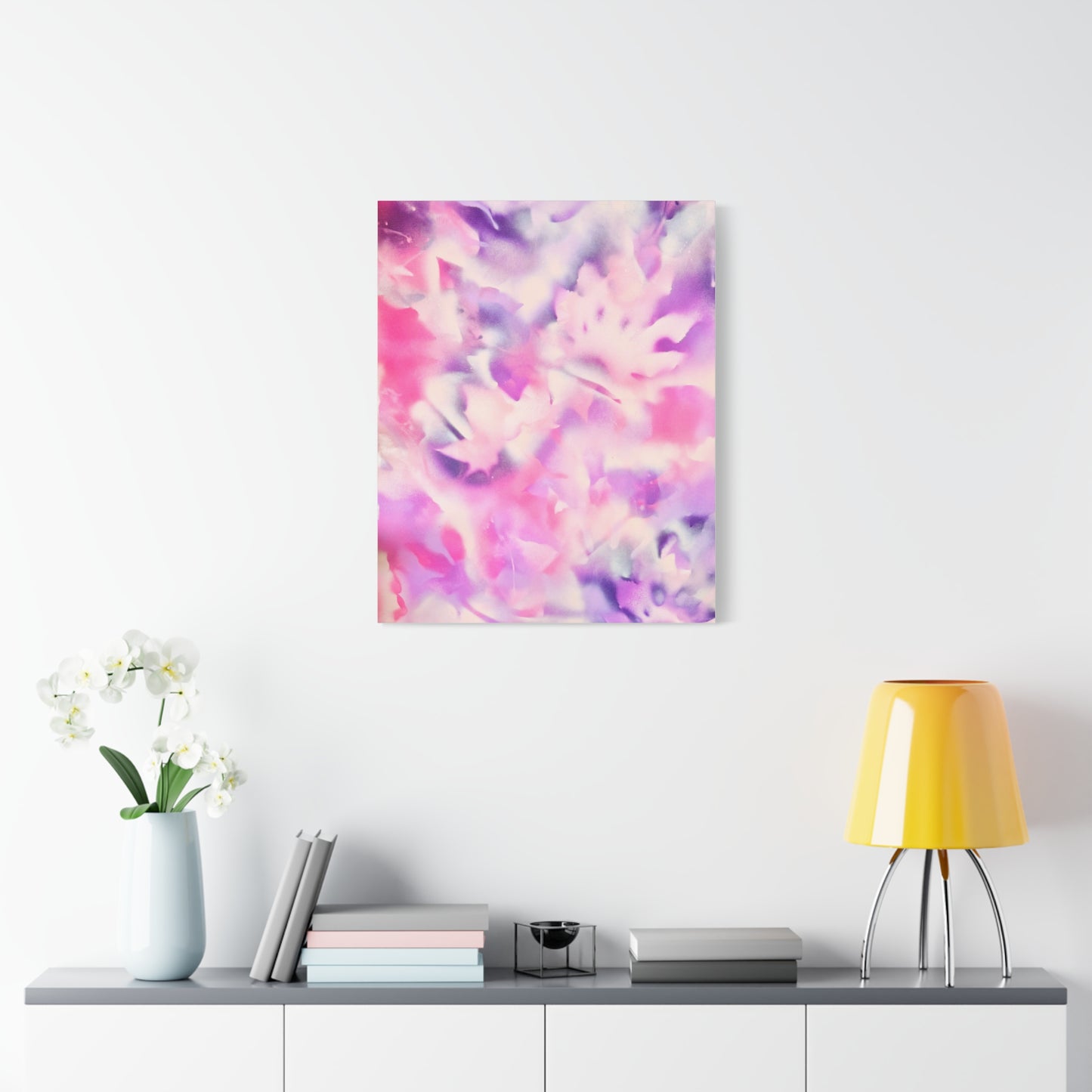 Heavenly Botanical — Pink & Purple Spray Paint Canvas Print | by Valentina Theodora
