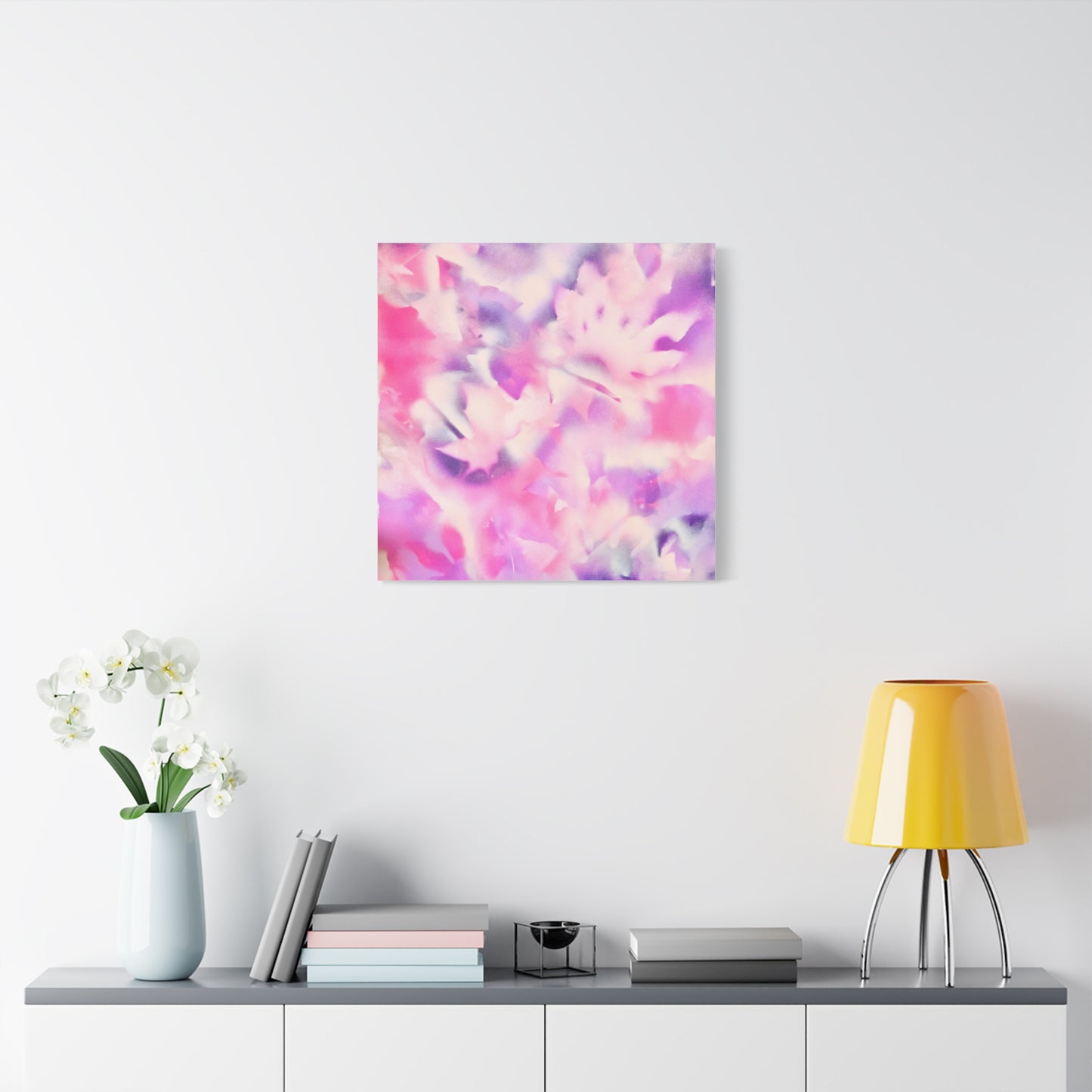 Heavenly Botanical — Pink & Purple Spray Paint Canvas Print | by Valentina Theodora