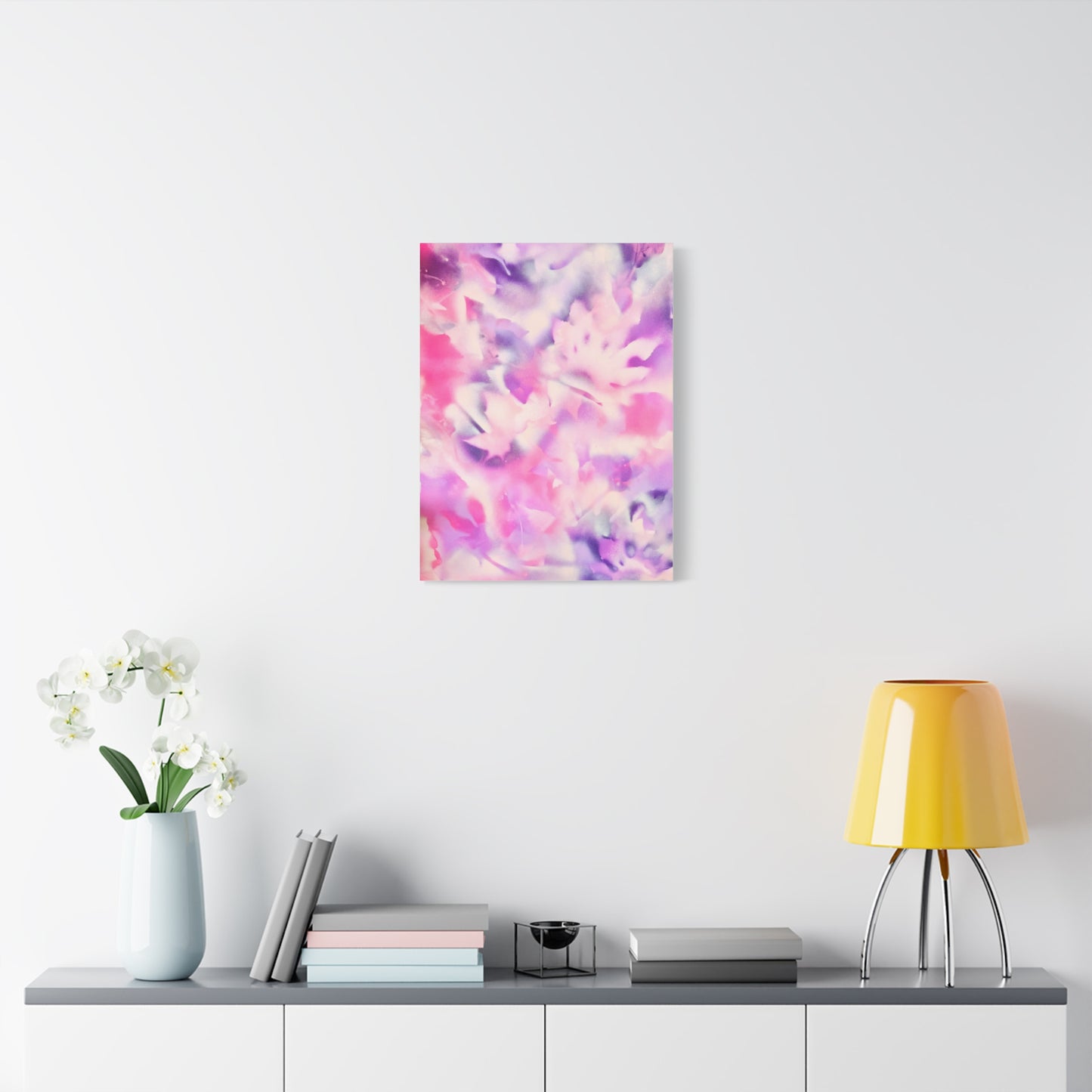 Heavenly Botanical — Pink & Purple Spray Paint Canvas Print | by Valentina Theodora