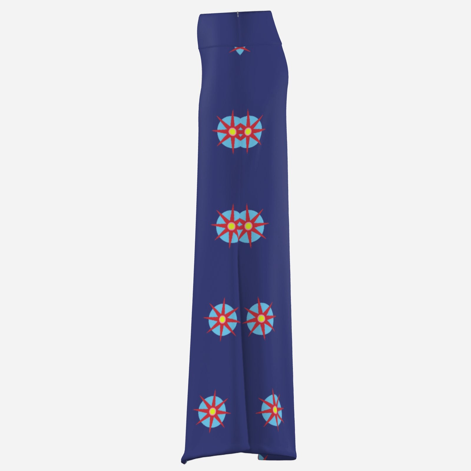 navy maxi skirt flare with8 point star celestial vibes sacred geometry ultra cool statement piece bold colour daring Melammu by Valentina Theodora