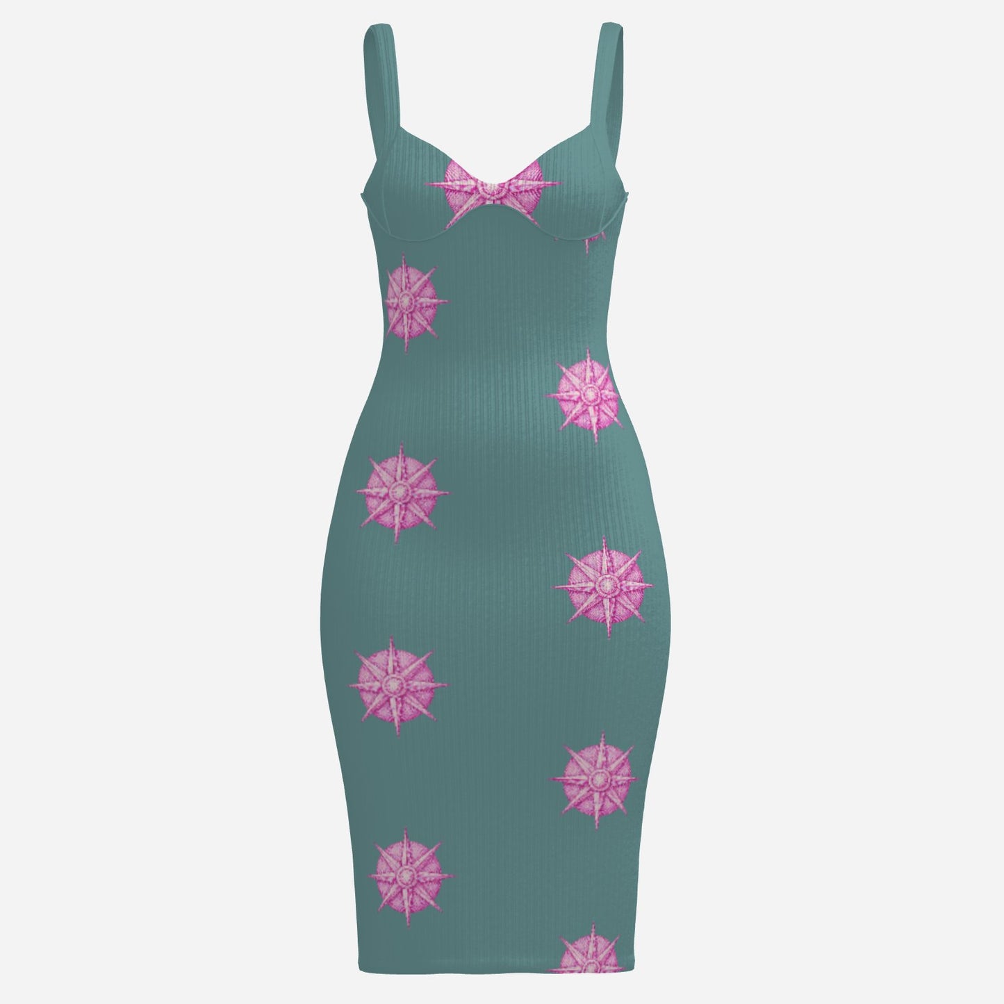 Melammu designer teal and pink medallion exclusive vibrant unique dress