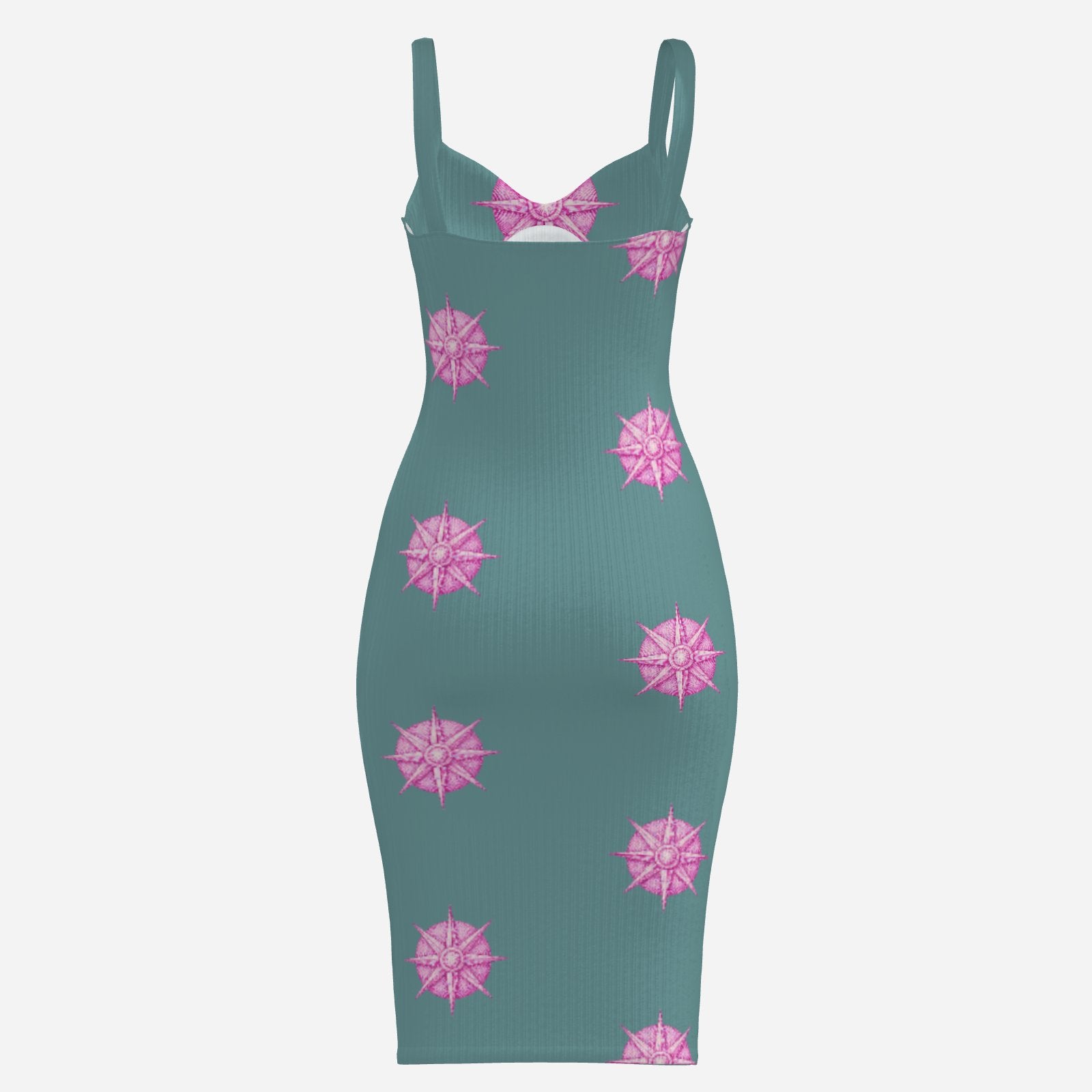 Melammu designer teal and pink medallion exclusive vibrant unique dress