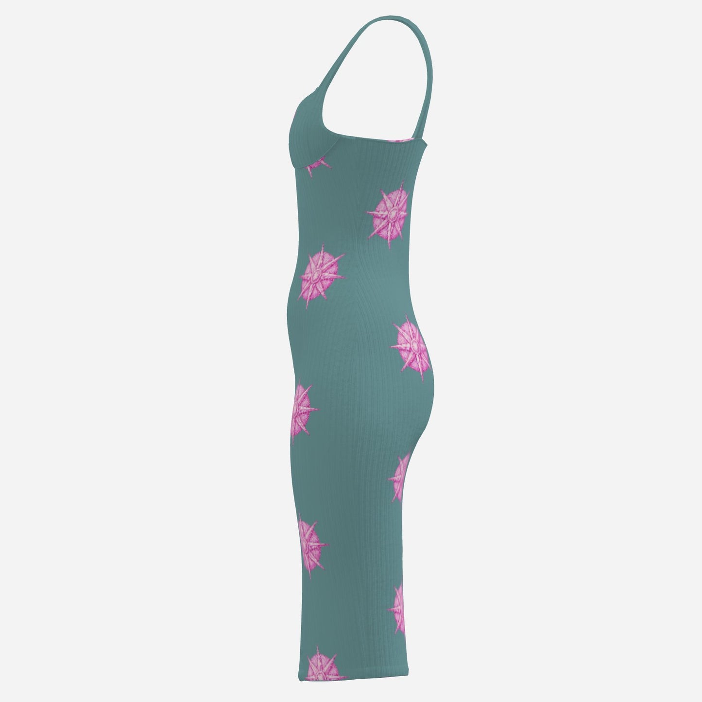 Melammu designer teal and pink medallion exclusive vibrant unique dress