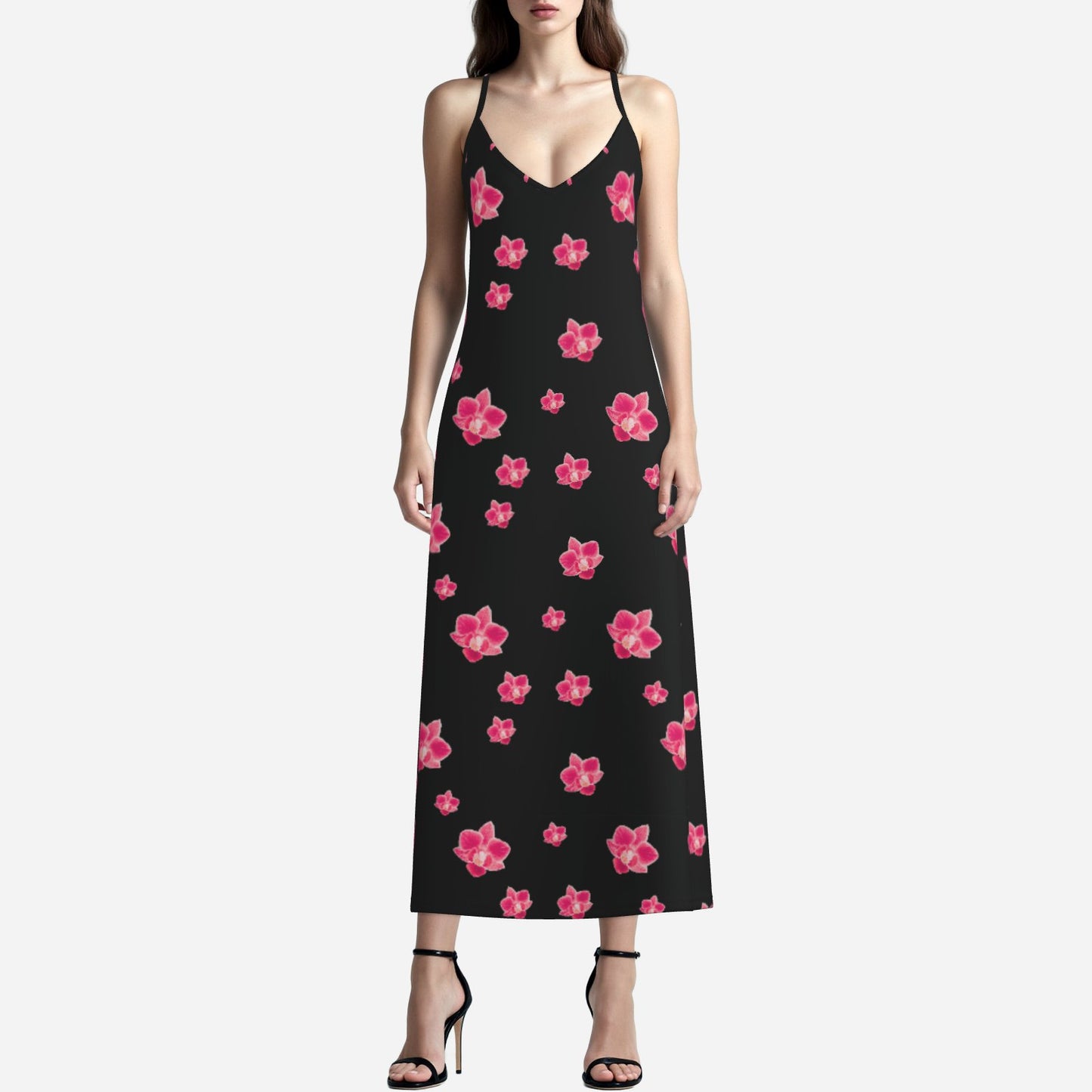red Orchid black dress stunning Melammu v neck sleeveless strappy dress
