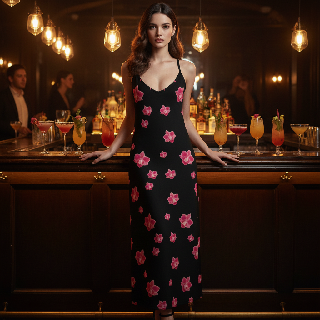 red Orchid black dress stunning Melammu v neck sleeveless strappy dress
