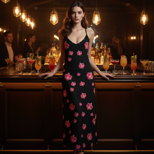 red Orchid black dress stunning Melammu v neck sleeveless strappy dress