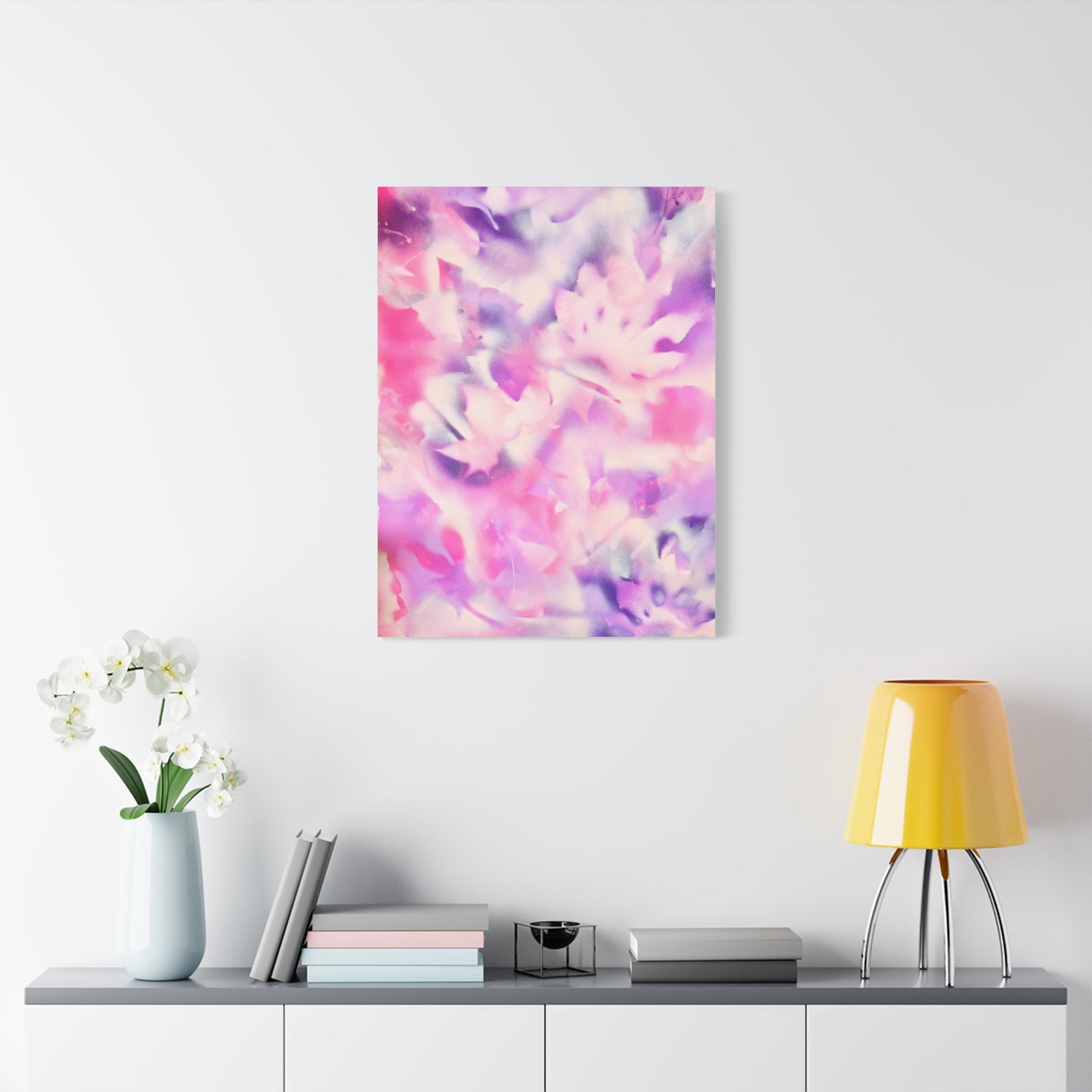 Heavenly Botanical — Pink & Purple Spray Paint Canvas Print | by Valentina Theodora