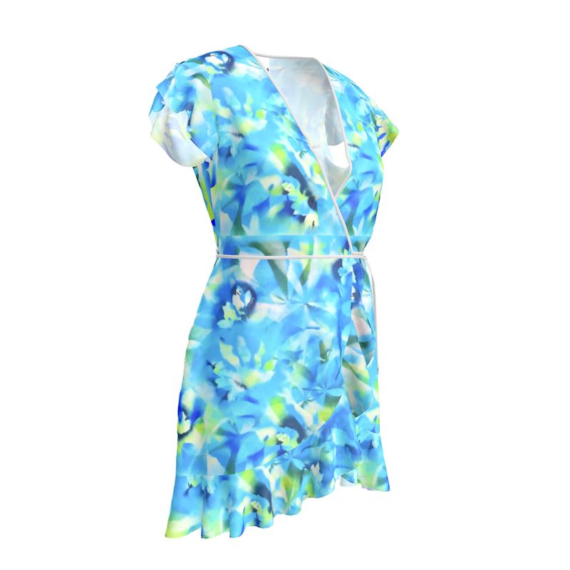 Melammu blue and green botanical Tea Dress