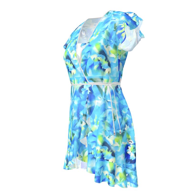 Melammu blue and green botanical Tea Dress