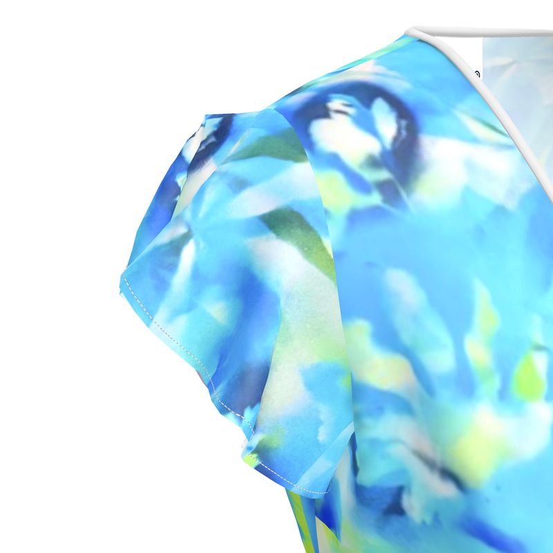 Melammu blue and green botanical Tea Dress