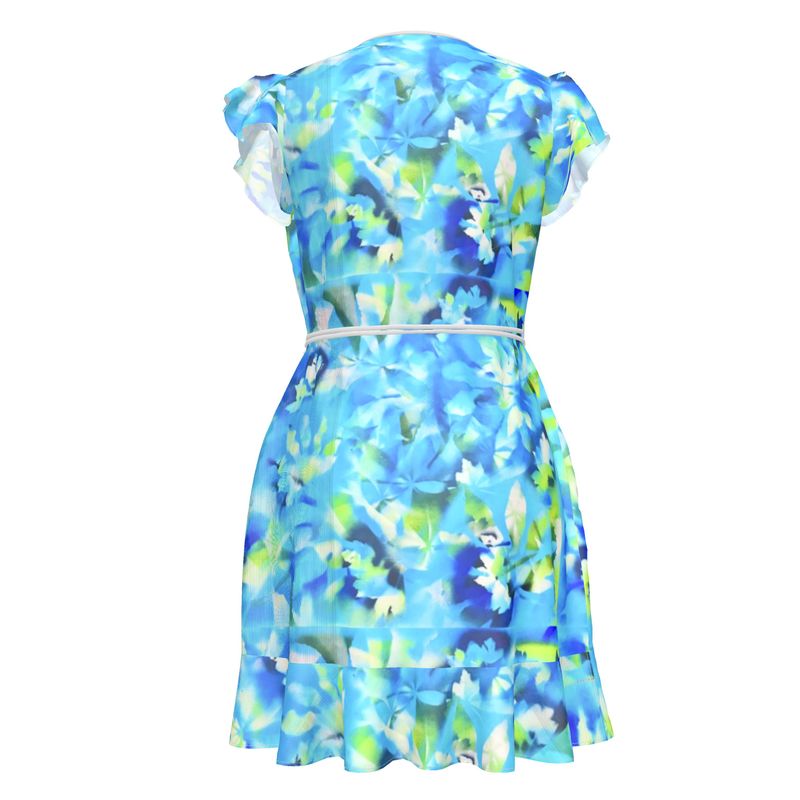 Melammu blue and green botanical Tea Dress