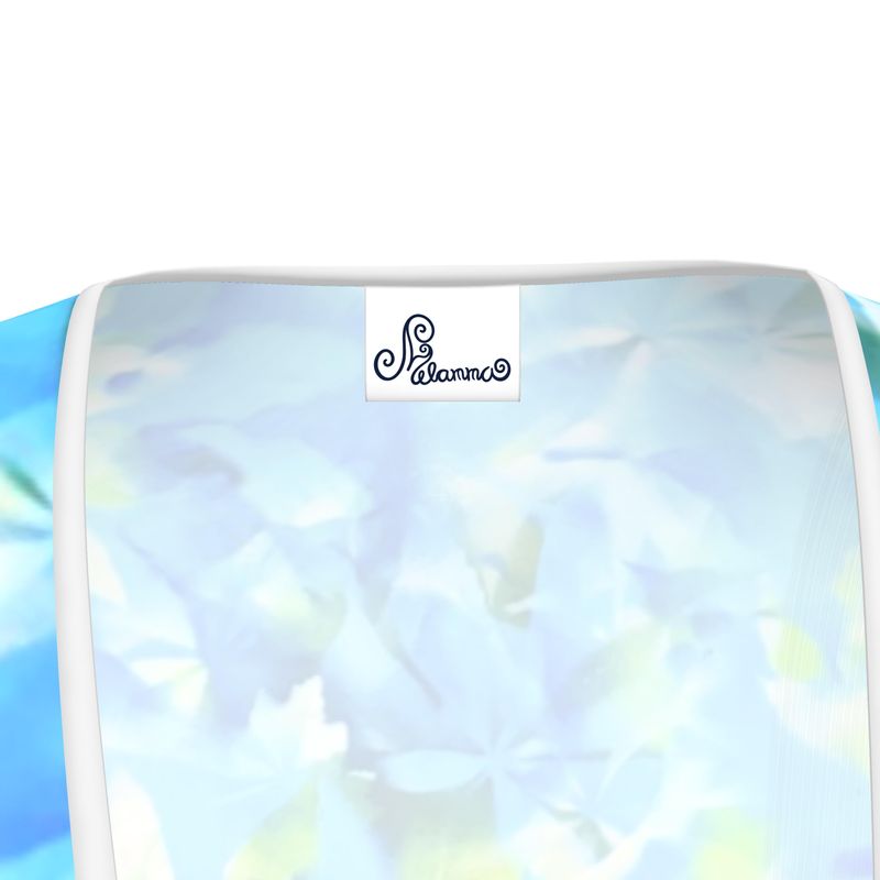 Melammu blue and green botanical Tea Dress