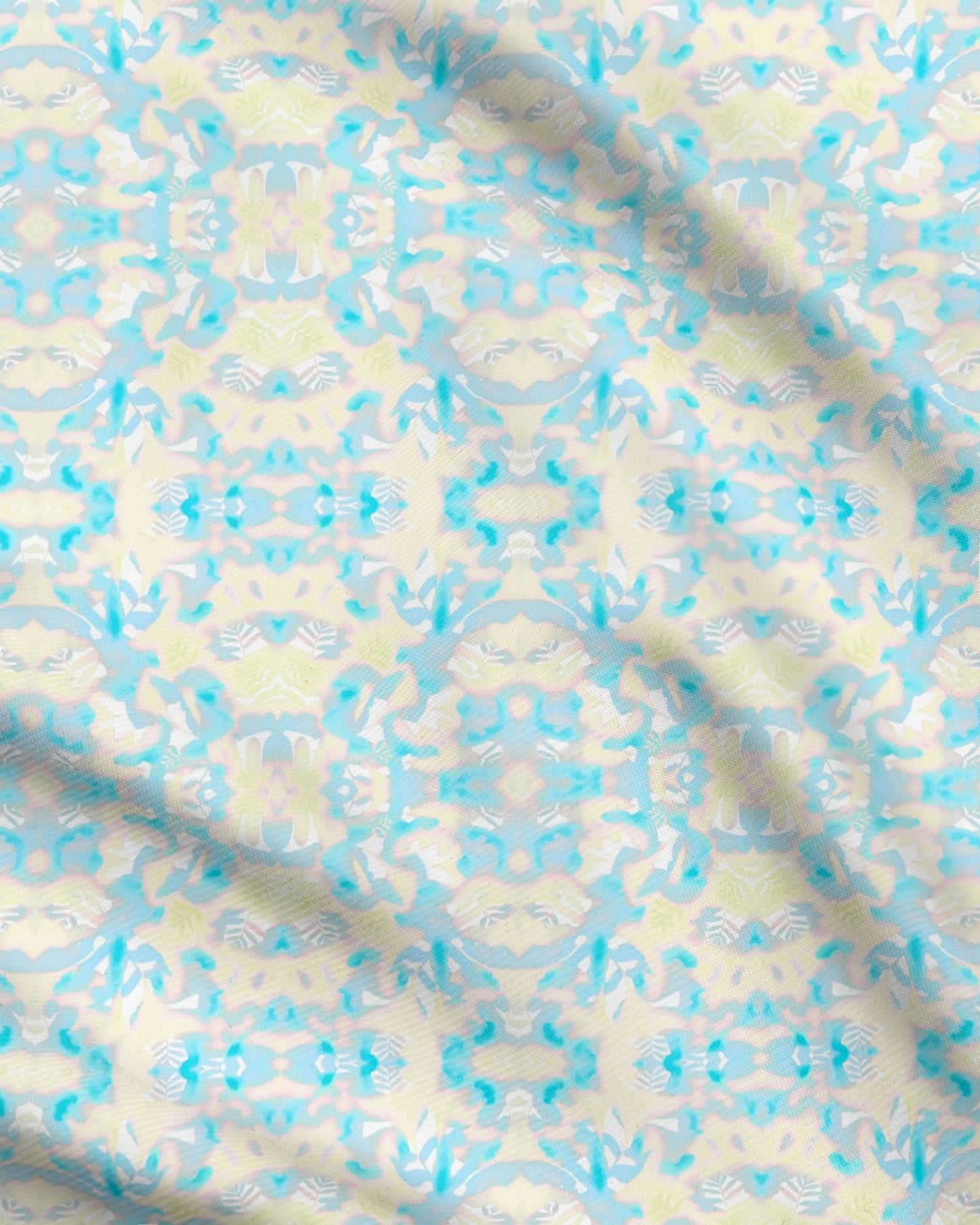 Melammu botanical fabric 01 yellow cyan pink
