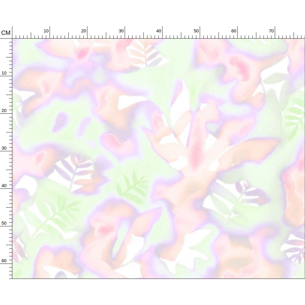 02 Melammu fabric botanical pink green and purple geometric