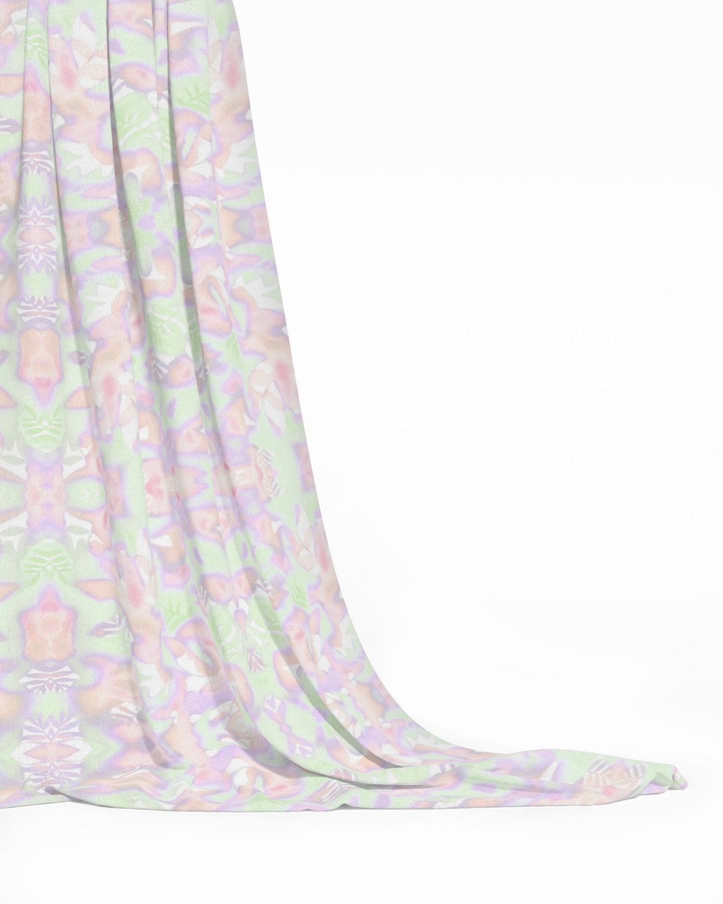 02 Melammu fabric botanical pink green and purple geometric