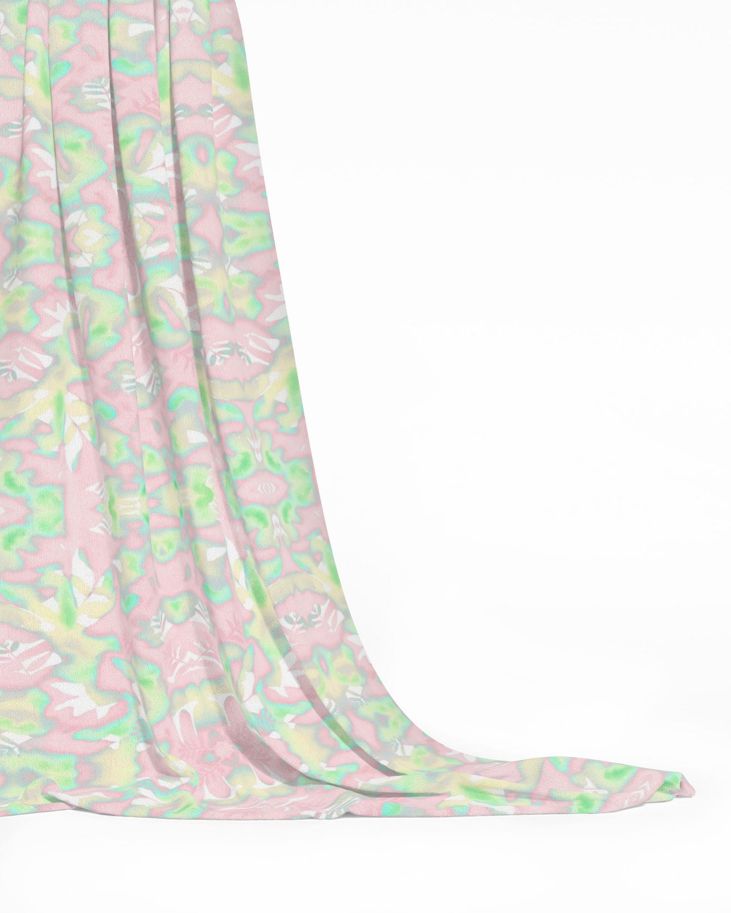 03 Melammu geometric botanical art in pink green cyan and cream