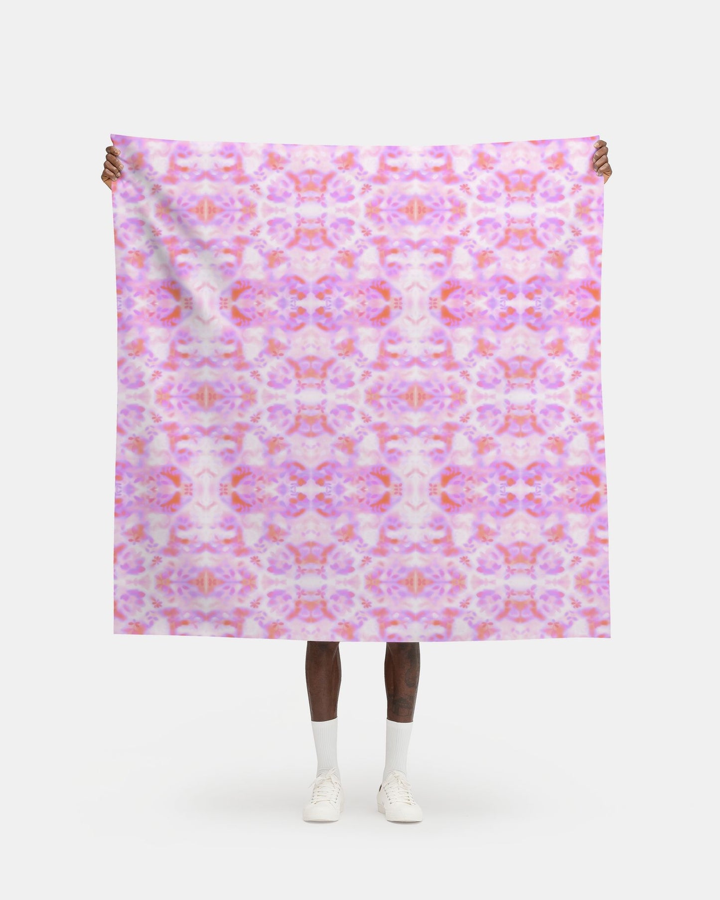 05 Melammu botanical pink red and purple geometric fabric