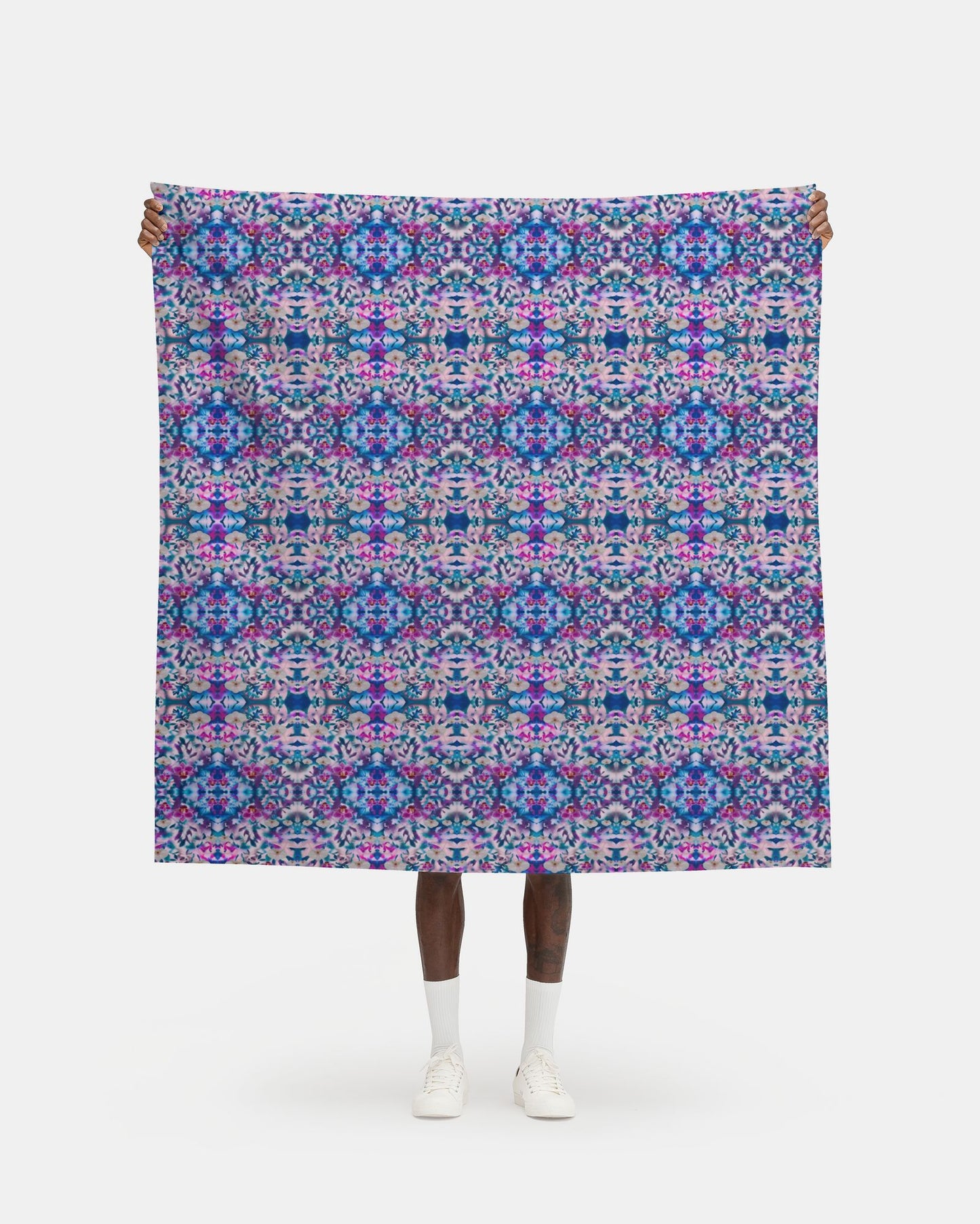 14 Melammu orchid purple pink navy and teal geometric fabric