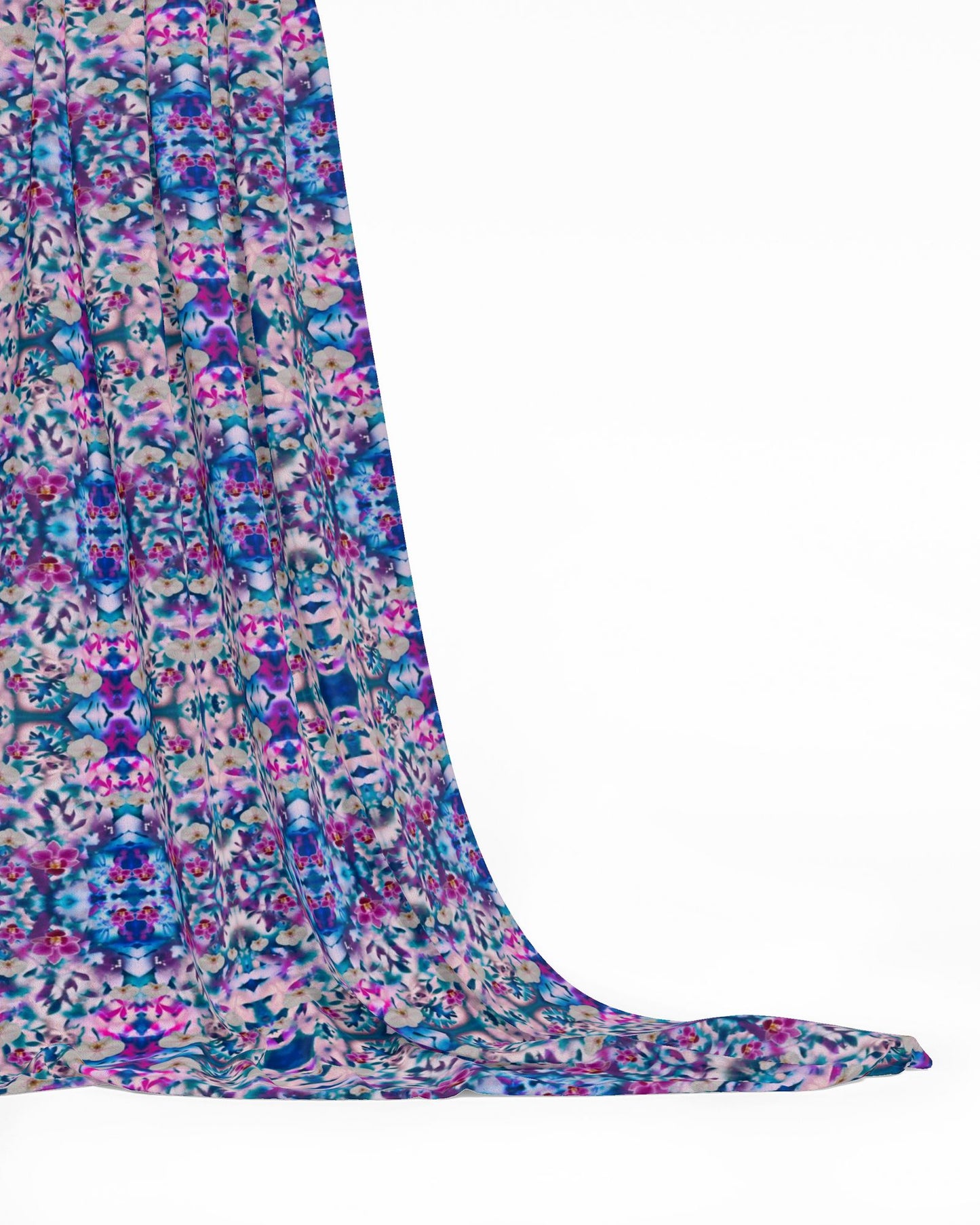 14 Melammu orchid purple pink navy and teal geometric fabric