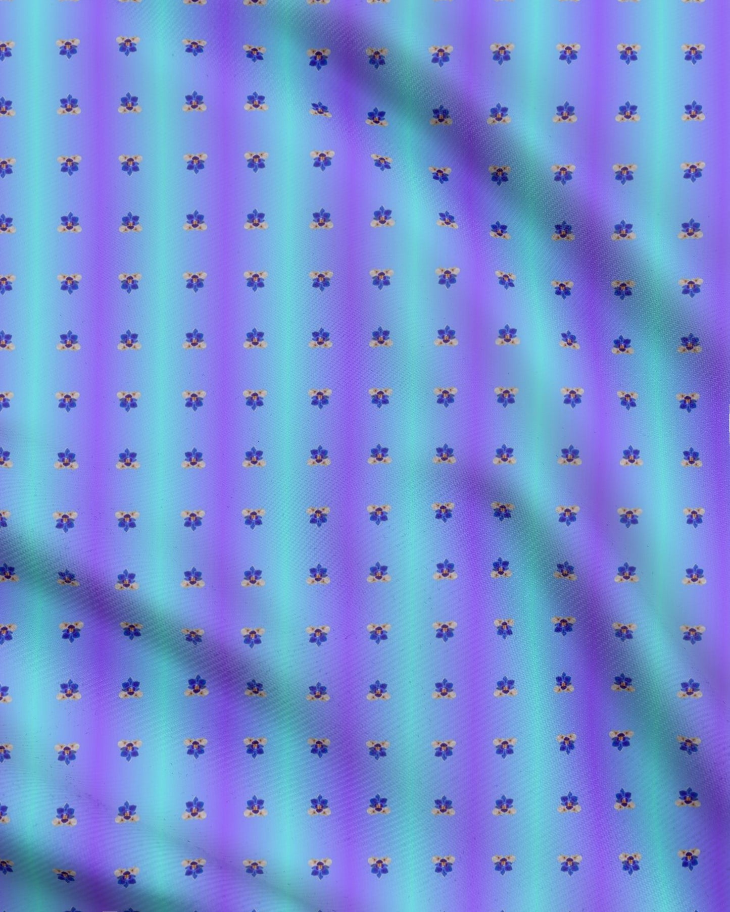 17 Melammu geometric orchid cluster on cyan and purple colour gradient