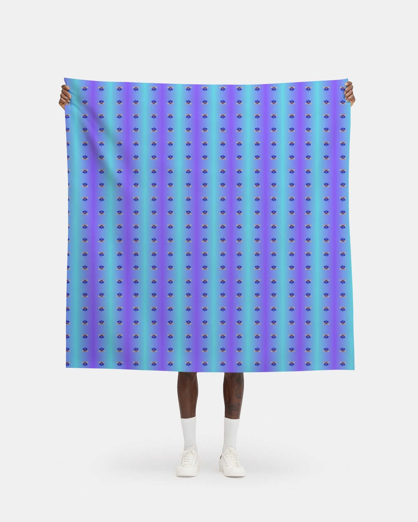 17 Melammu geometric orchid cluster on cyan and purple colour gradient