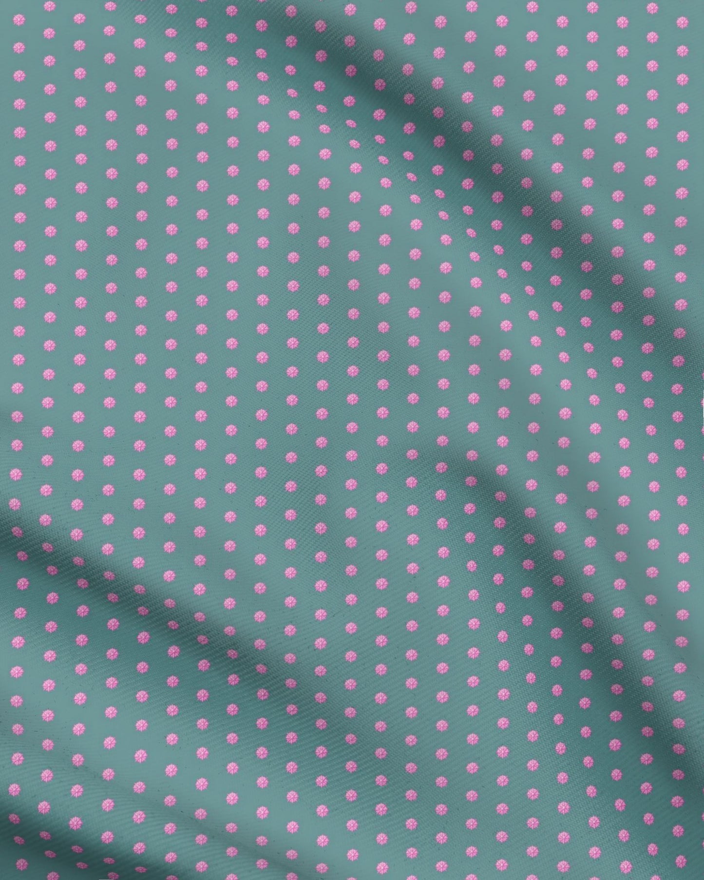 Melammu 3d pink star on circle on dark teal back fabric