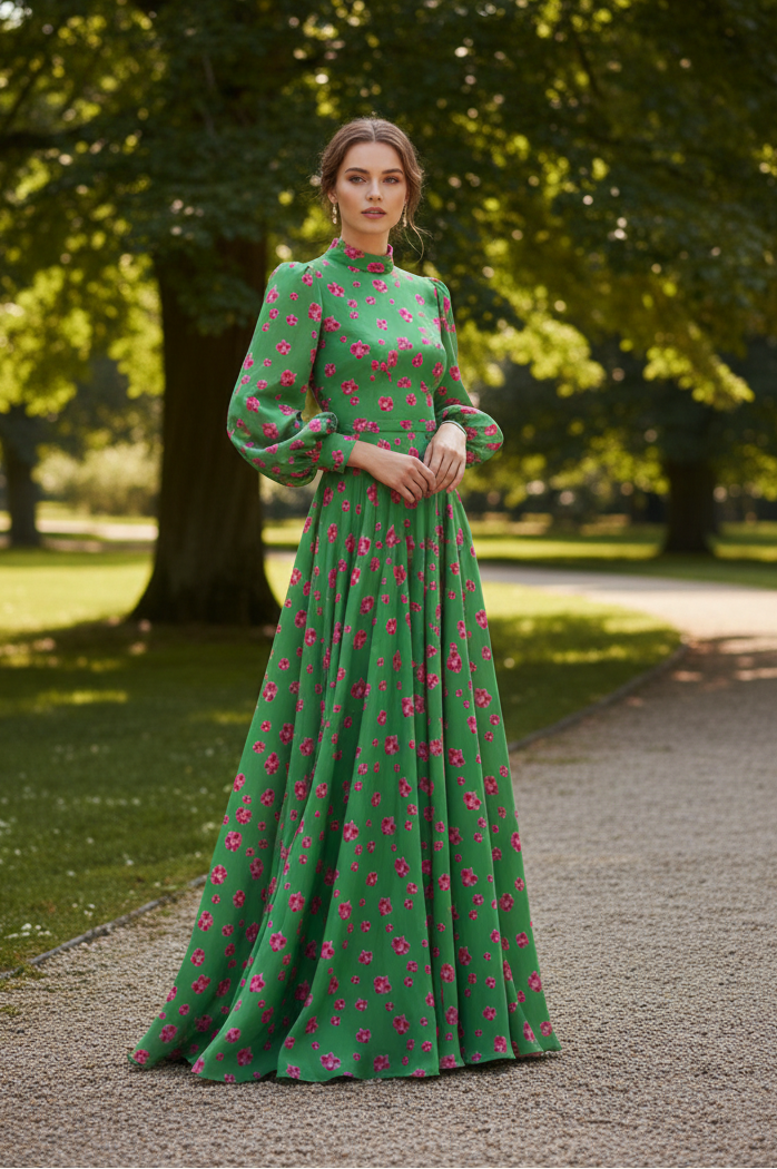 Melammu fabric design red orchids with green back textiles colourpop floral botanical artist fabric