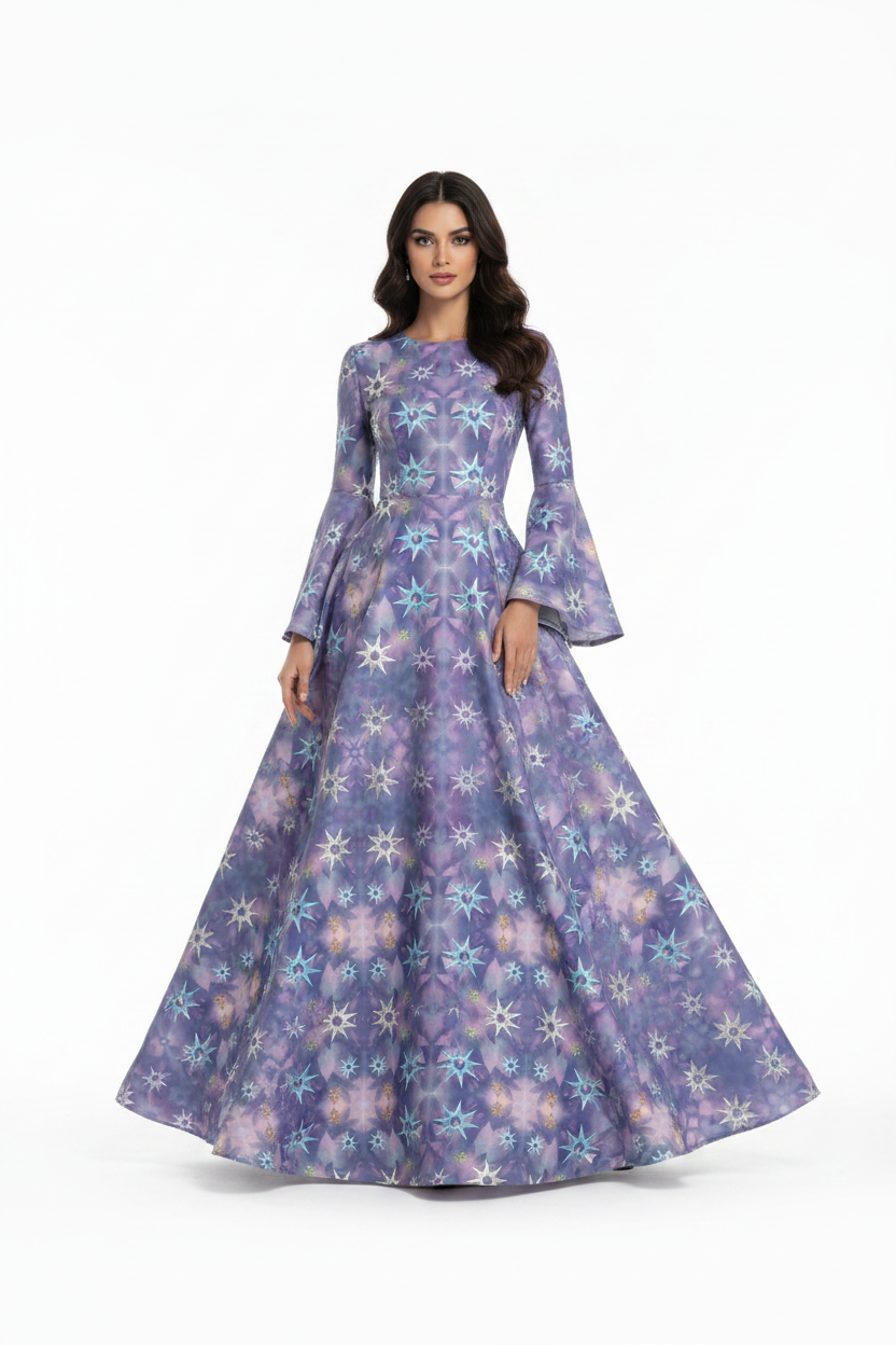  celestial stars botanical  ethereal sacred mystical bold celestial Melammu fabric textiles multicoloured design
