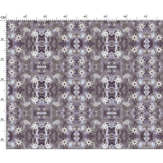designer fabric celestial black and white geometric botanical artist fabric Melammu