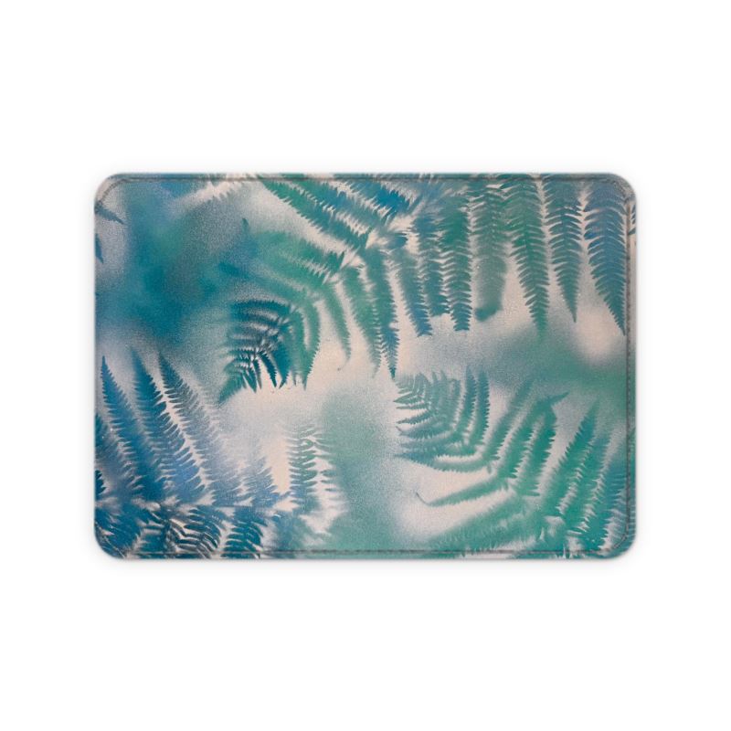 Melammu fern and gold star Leather Card Case