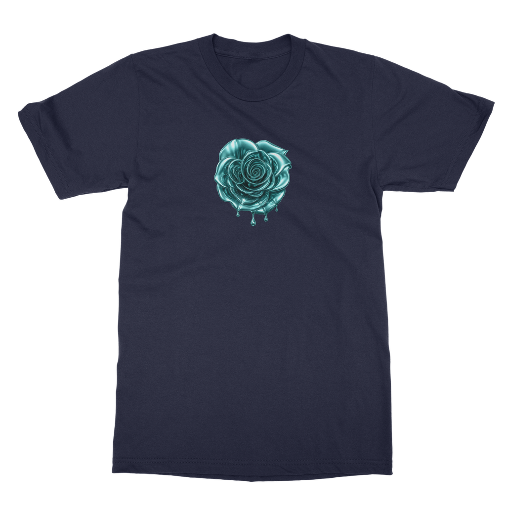 Melammu Blue Chrome Rose T-Shirt Dress