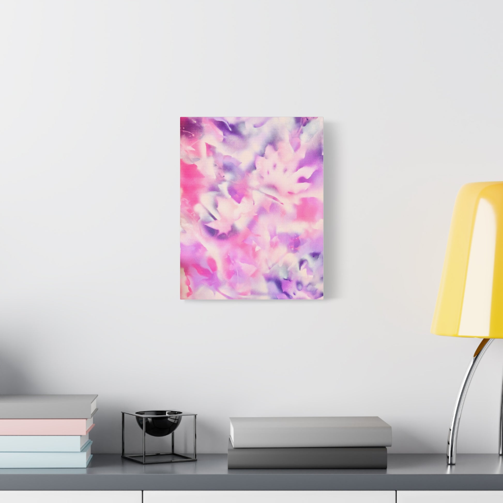 Heavenly Botanical pink sand purple pray paint print canvas by Valentina Theodora