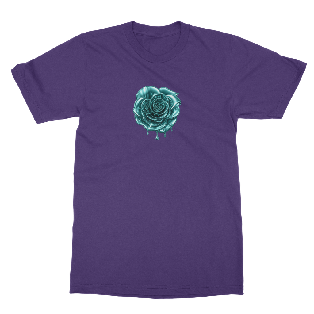 Melammu Blue Chrome Rose T-Shirt Dress