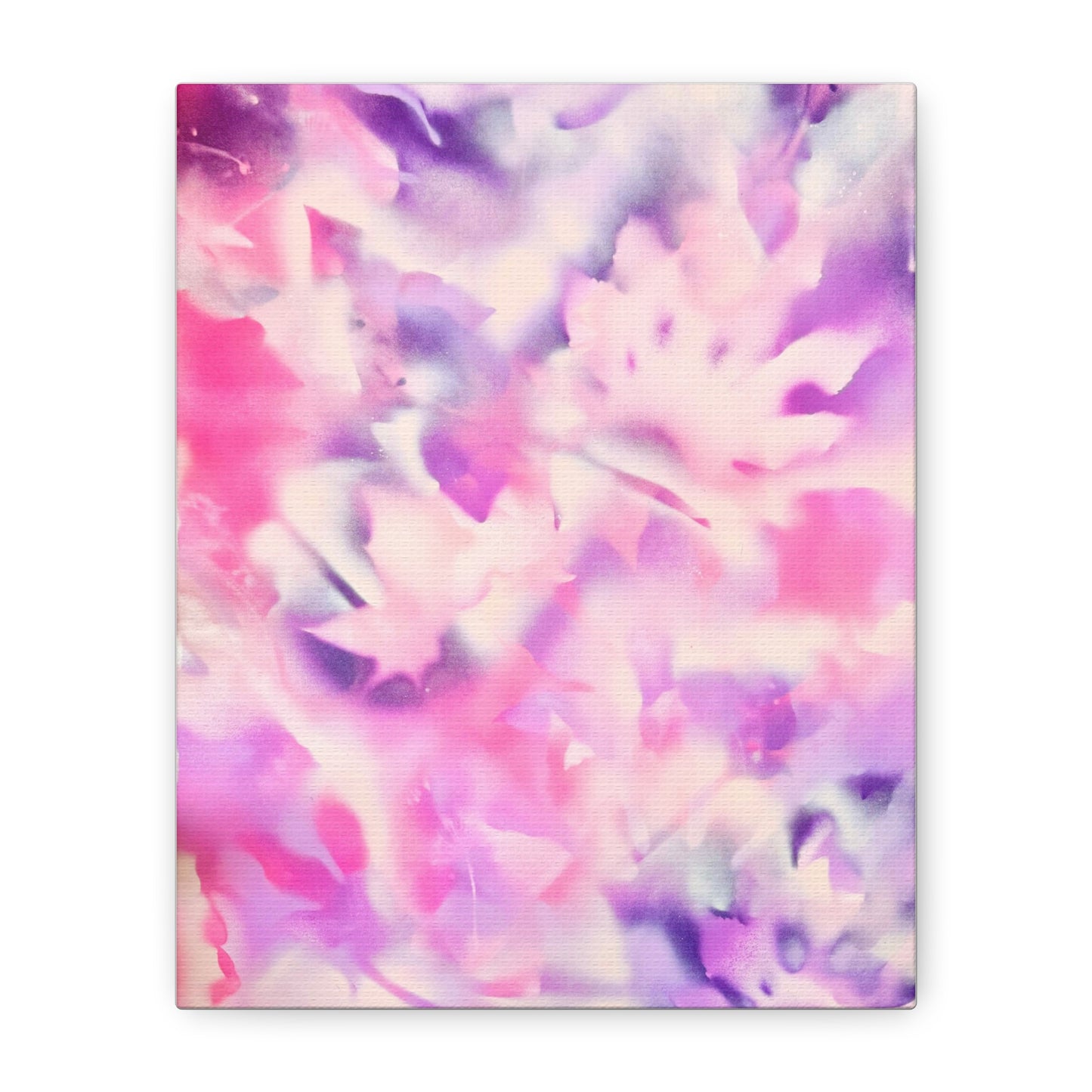 Botanical pink spray paint print canvas by Valentina Theodora