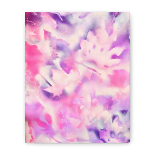 Botanical pink spray paint print canvas by Valentina Theodora