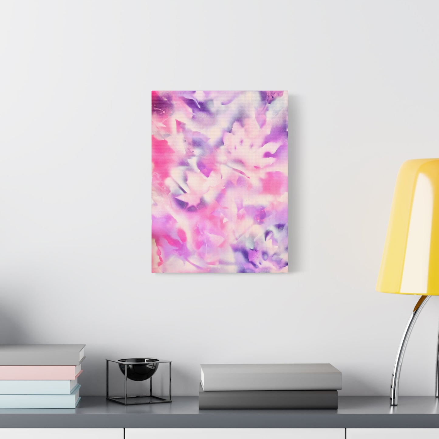 Heavenly Botanical pink sand purple pray paint print canvas by Valentina Theodora