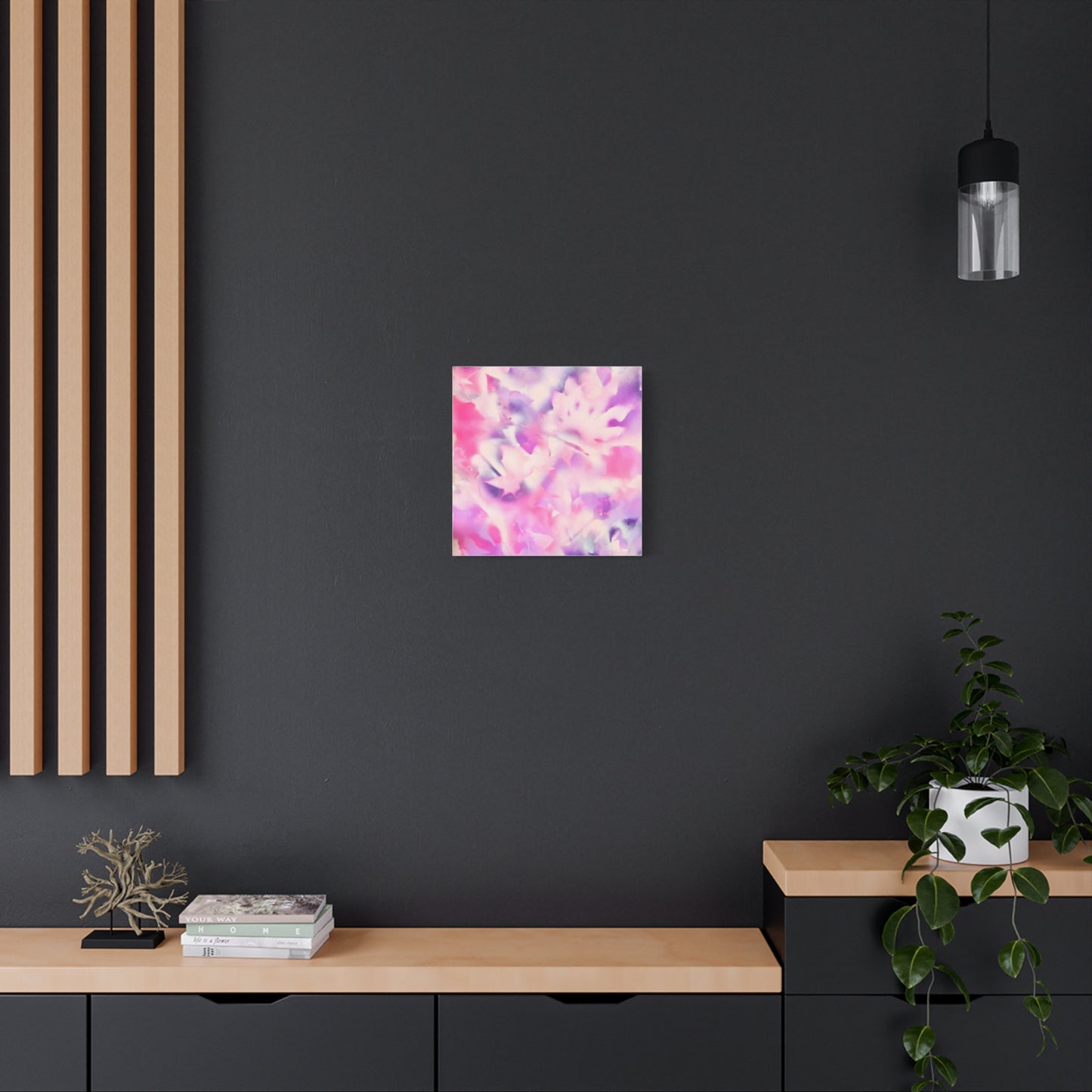 Heavenly Botanical — Pink & Purple Spray Paint Canvas Print | by Valentina Theodora